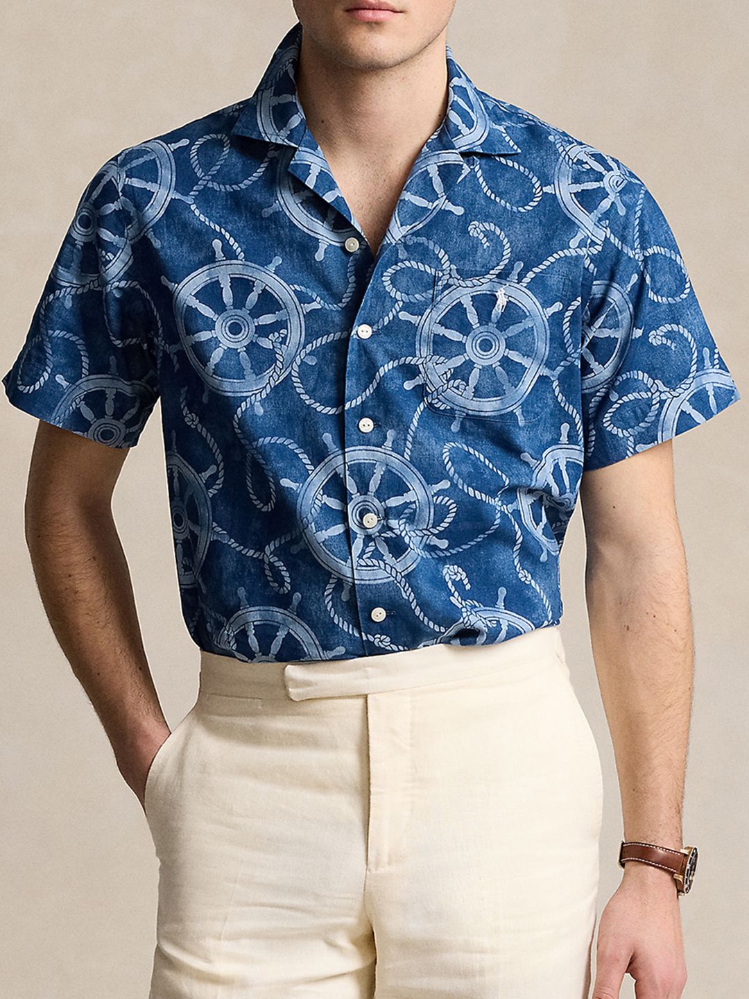 

Polo Ralph Lauren Printed Classic Fit Camp Shirt, Blue