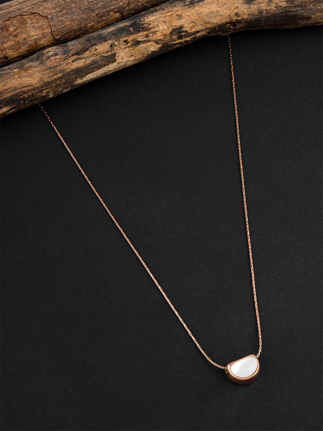

E2O Rose Gold-Plated Geometric Pendants with Chains