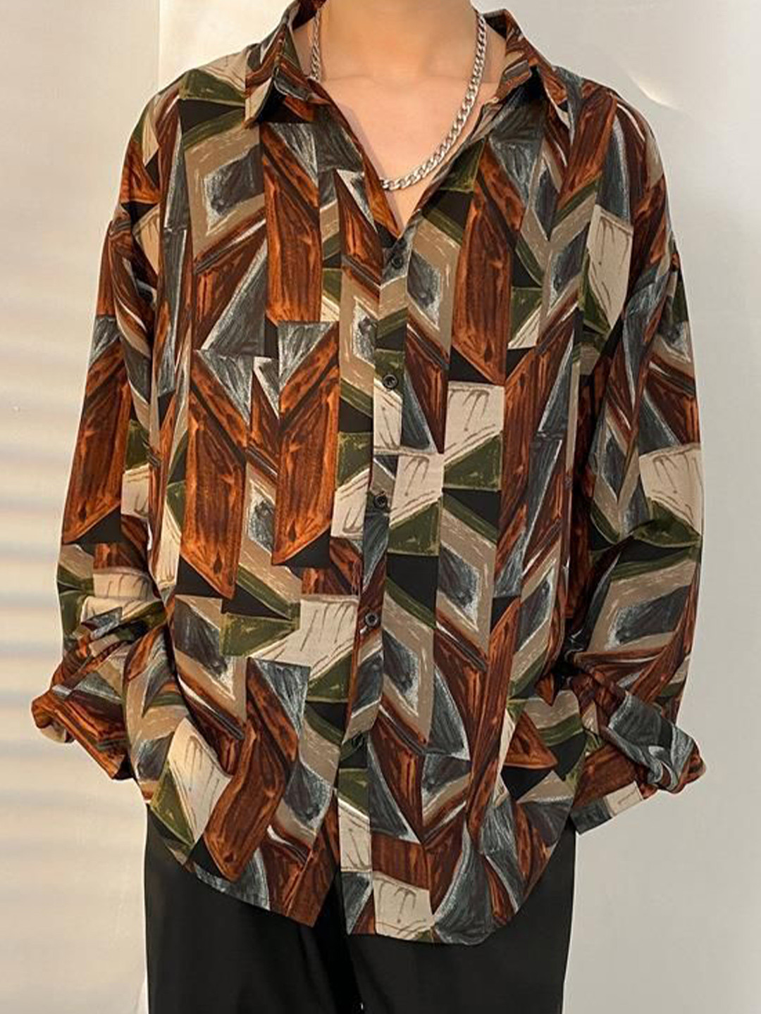 

StyleCast Men Opaque Printed Casual Shirt, Brown
