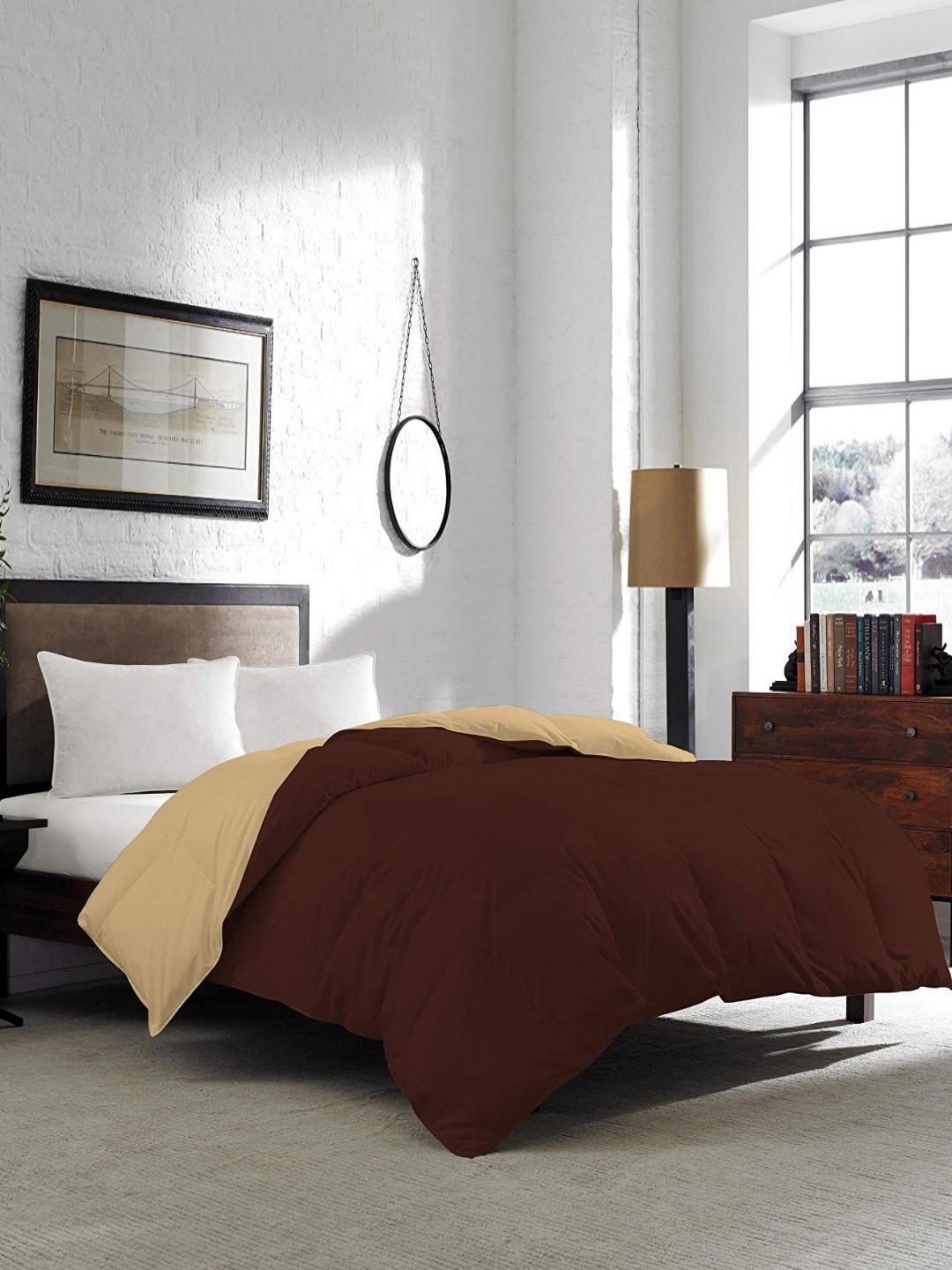 

CURIOUS LIFESTYLE Brown & Beige Microfiber Heavy Winter 300 GSM Double King Bed Comforter