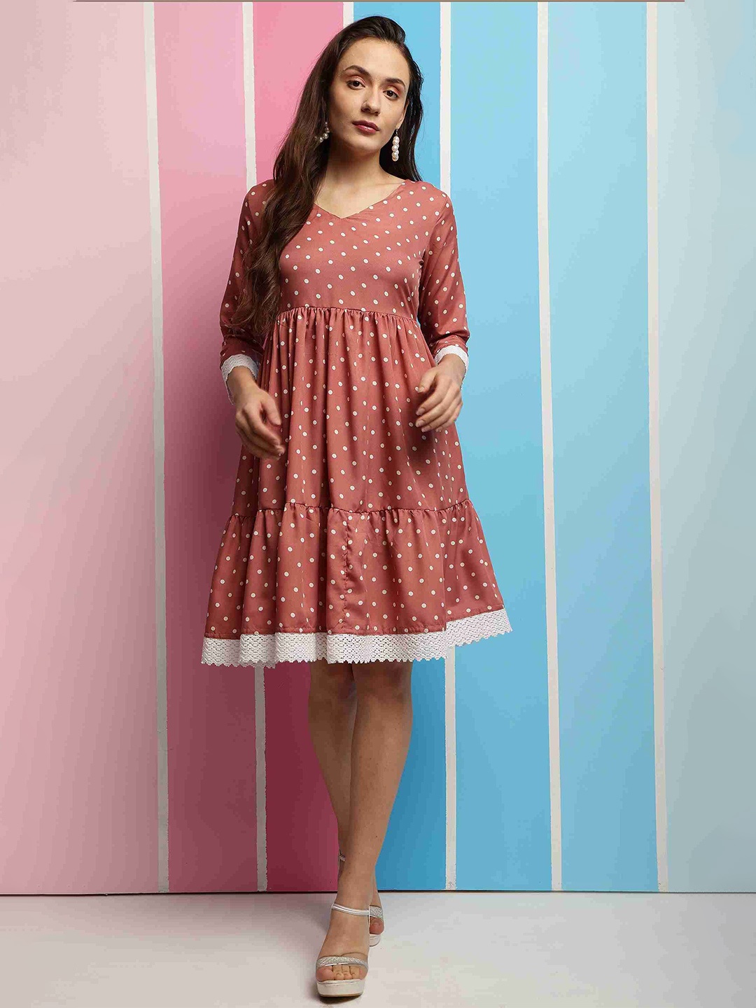 

Bhuja Floral Print A-Line Dress, Brown
