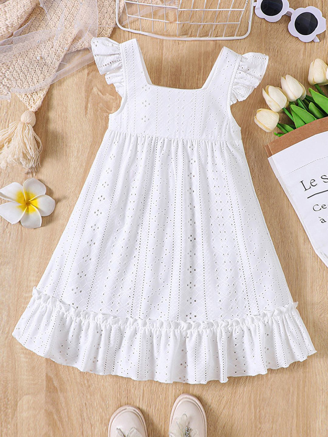 

INCLUD girl Peplum Dress, White