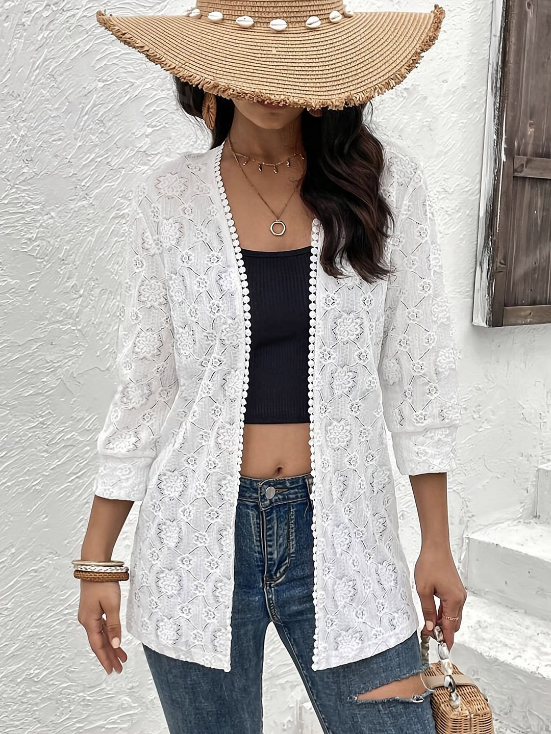 

StyleCast Women Striped Crop Tailored Jacket, White