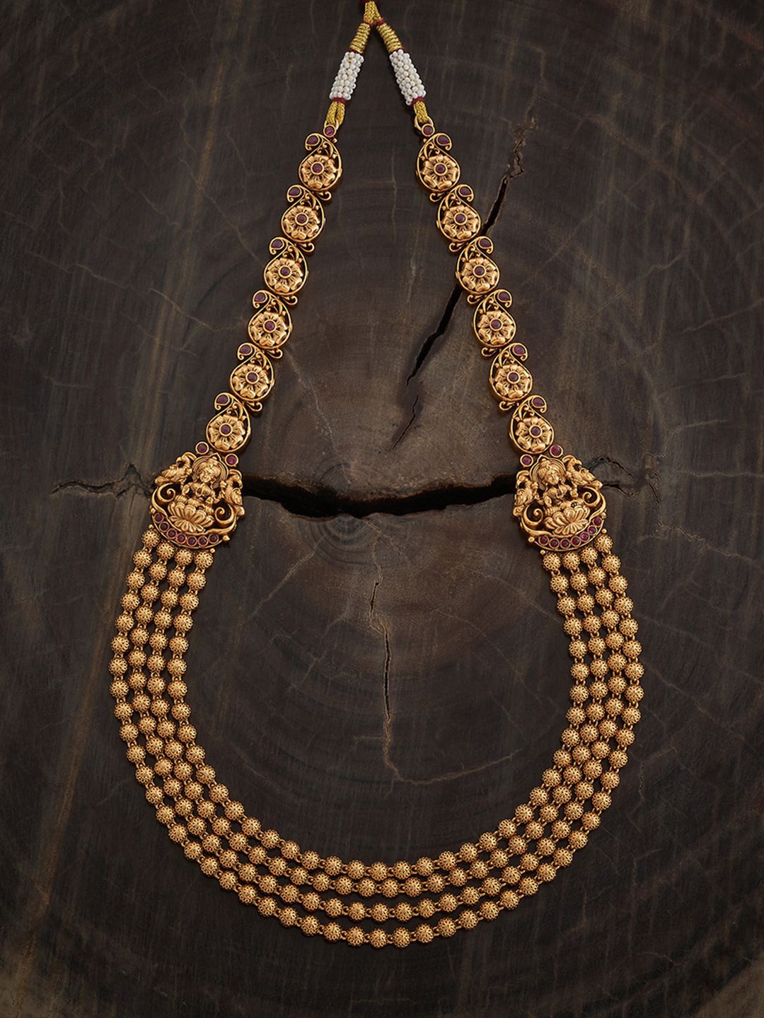 

Kushal's Fashion Jewellery Gold-Plated Artificial Stones Antique Necklace