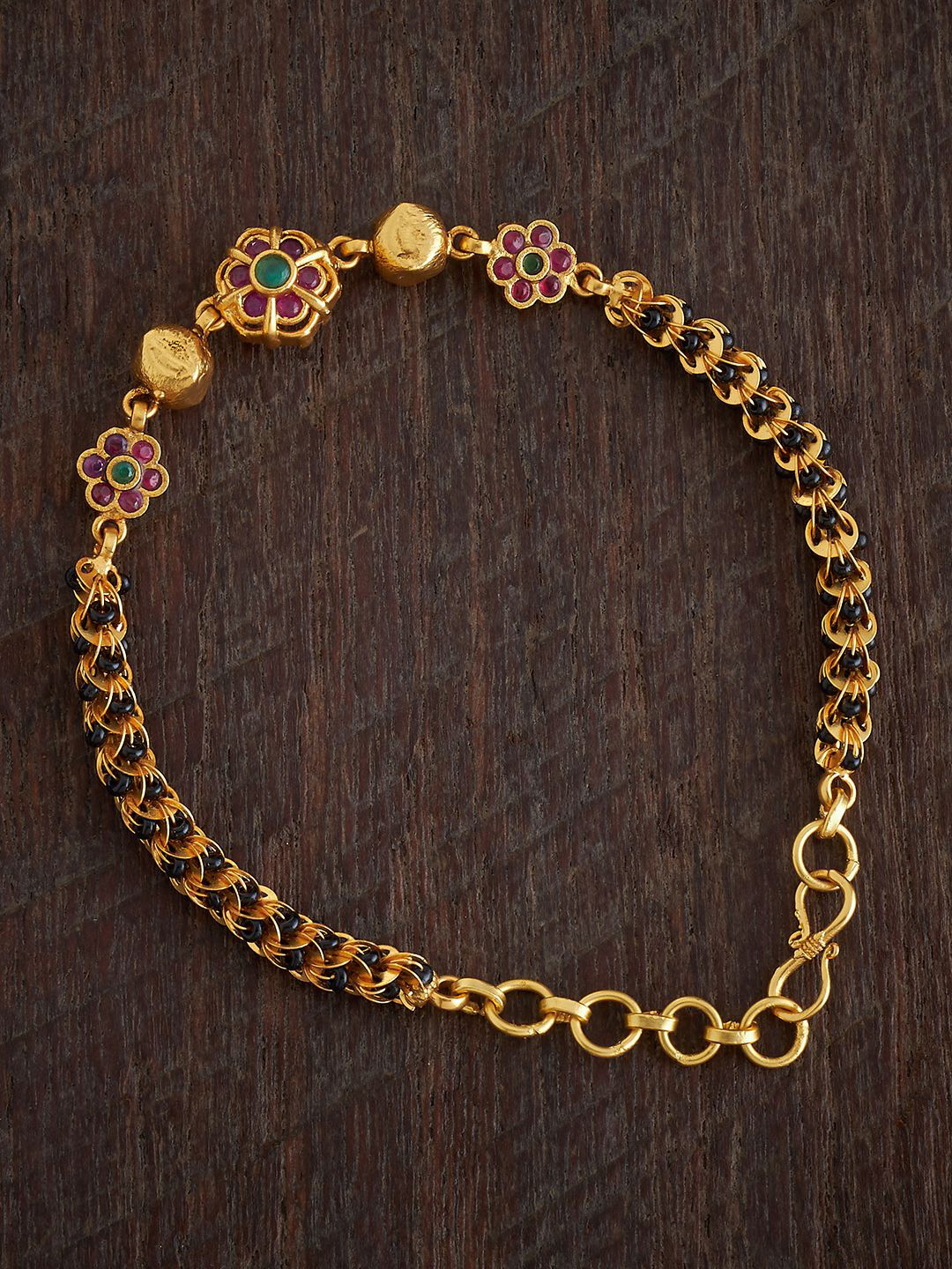 

Kushal's Fashion Jewellery Antique Gold-Plated Armlet Bracelet