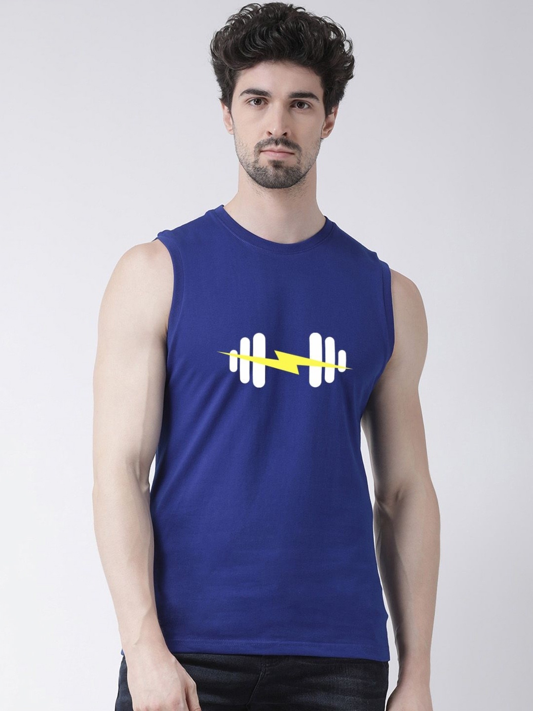 

Friskers Men Graphic Printed Round Neck Cotton T-Shirt, Blue