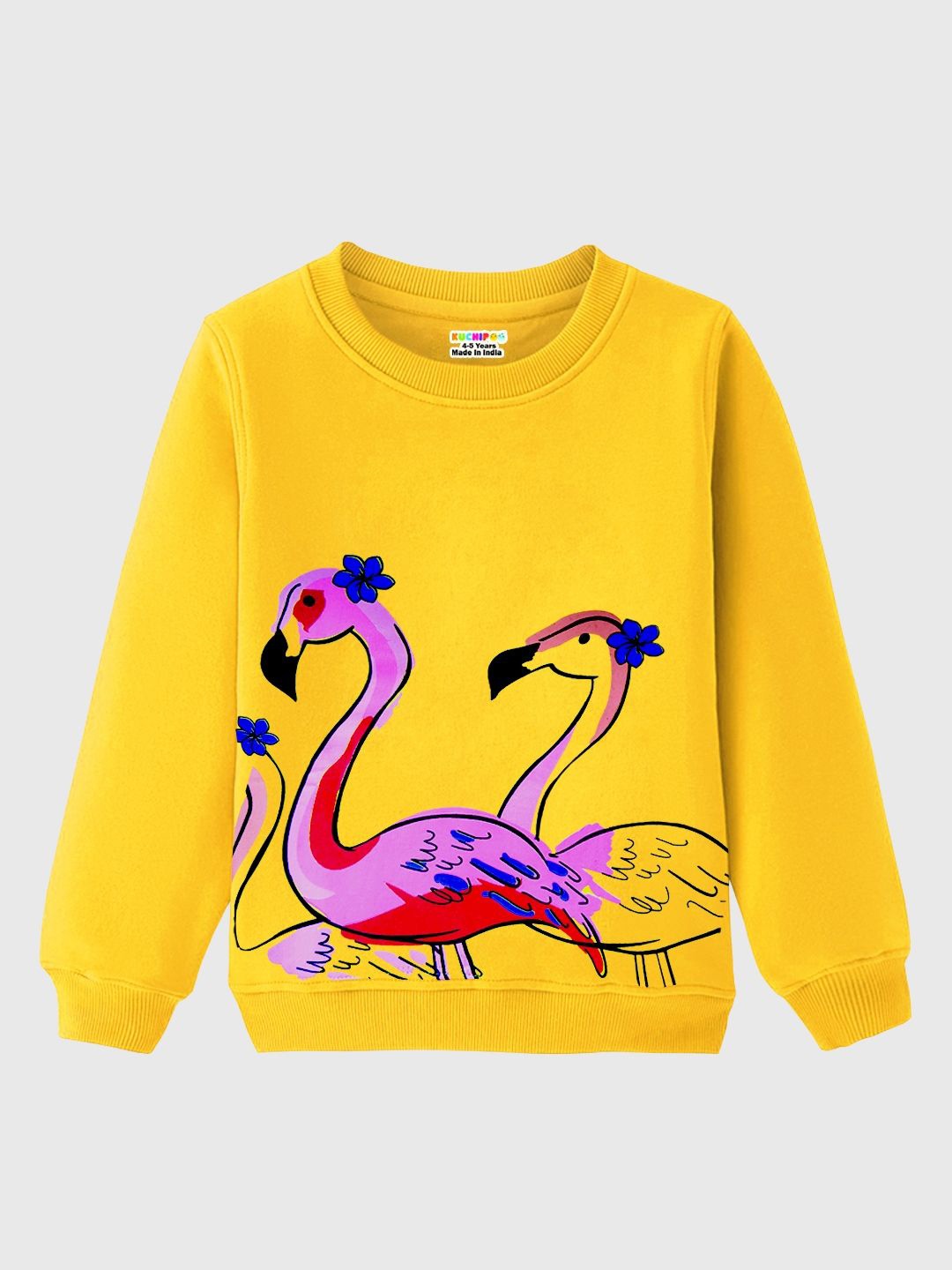 

KUCHIPOO Girls Printed Sweatshirt, Yellow