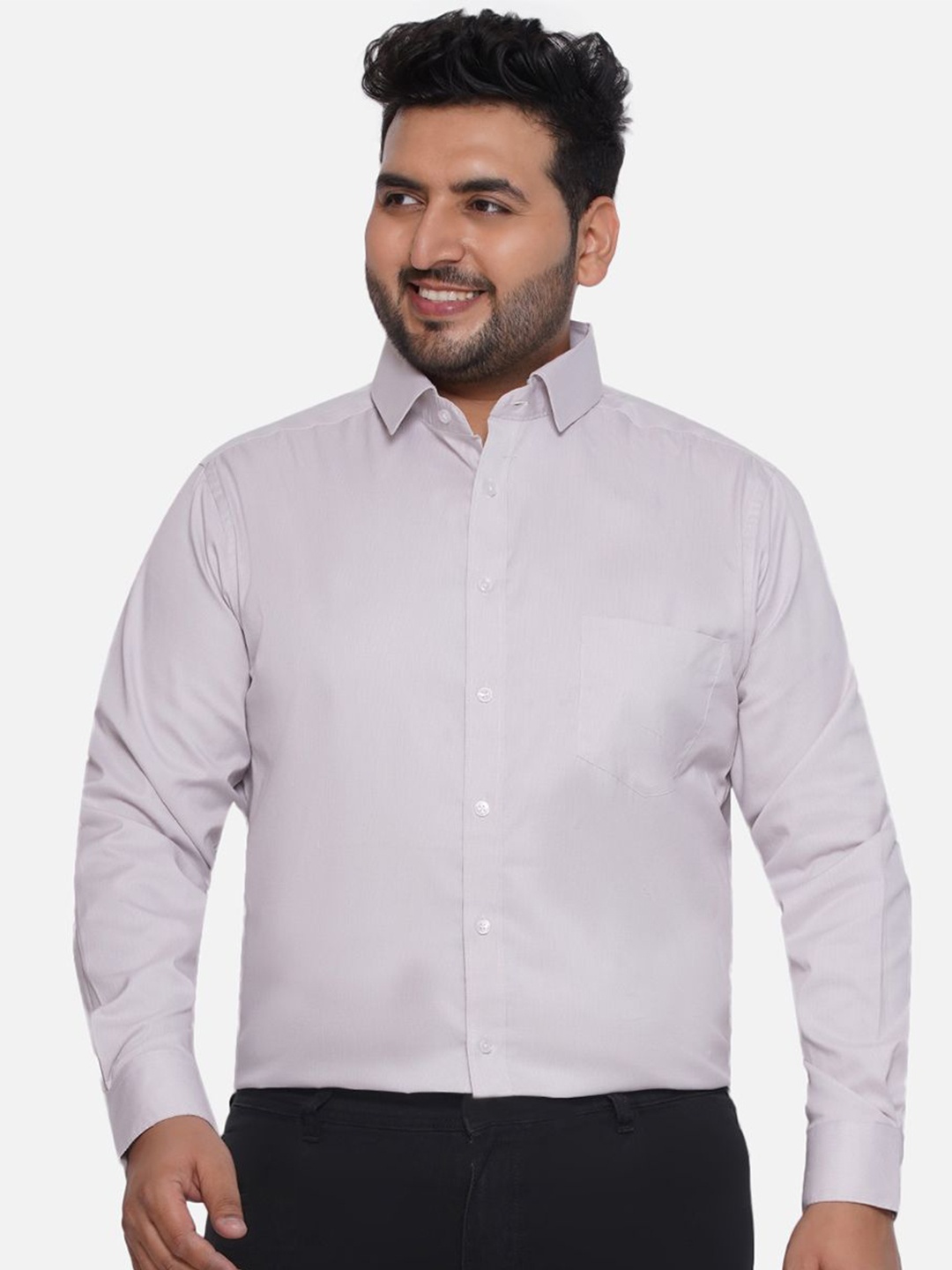 

Santonio Men Plus Size Classic Spread Collar Solid Cotton Casual Shirt, White