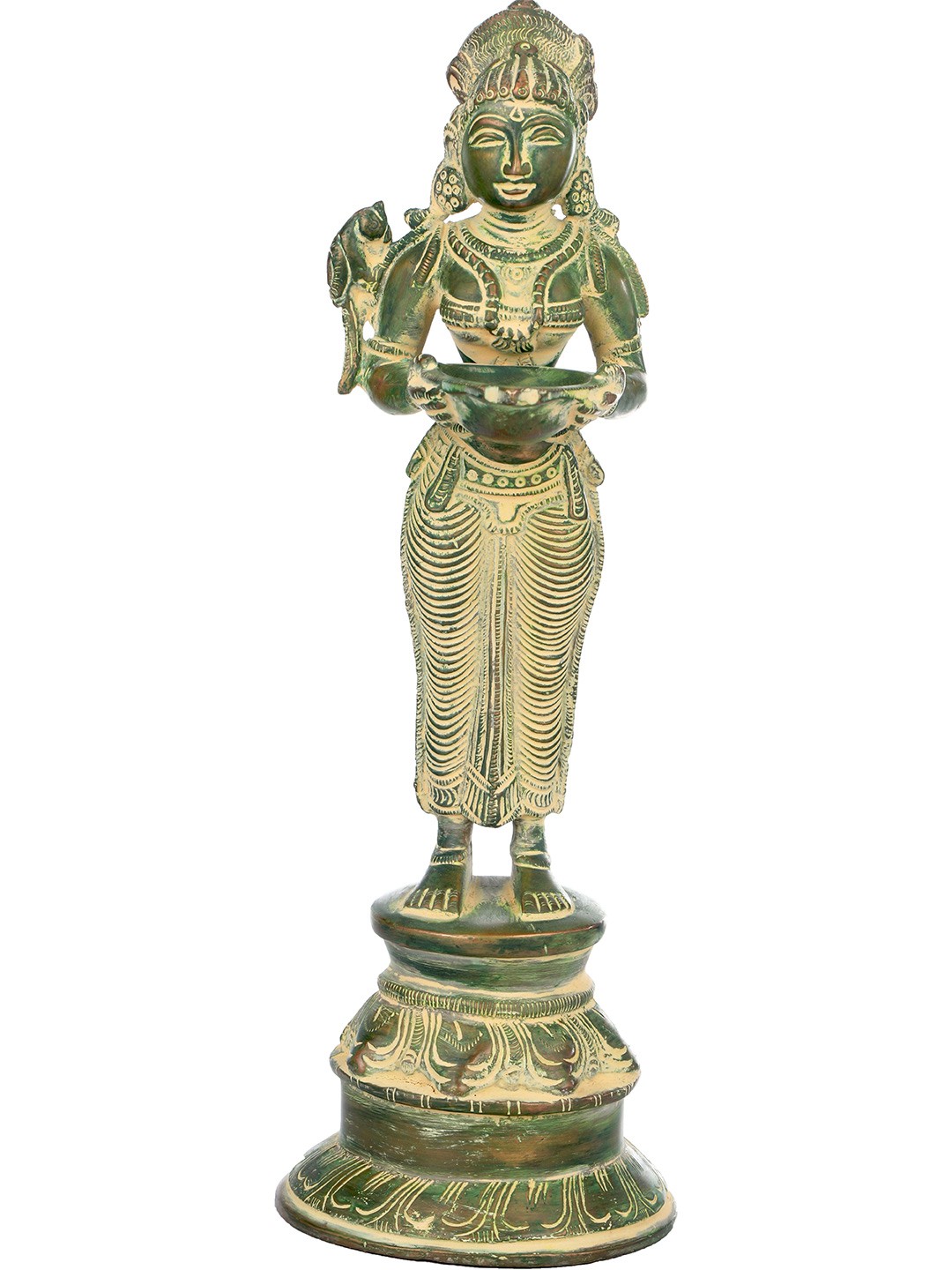 

Exotic India Green Brass Deepalakshmi Idol Showpiece