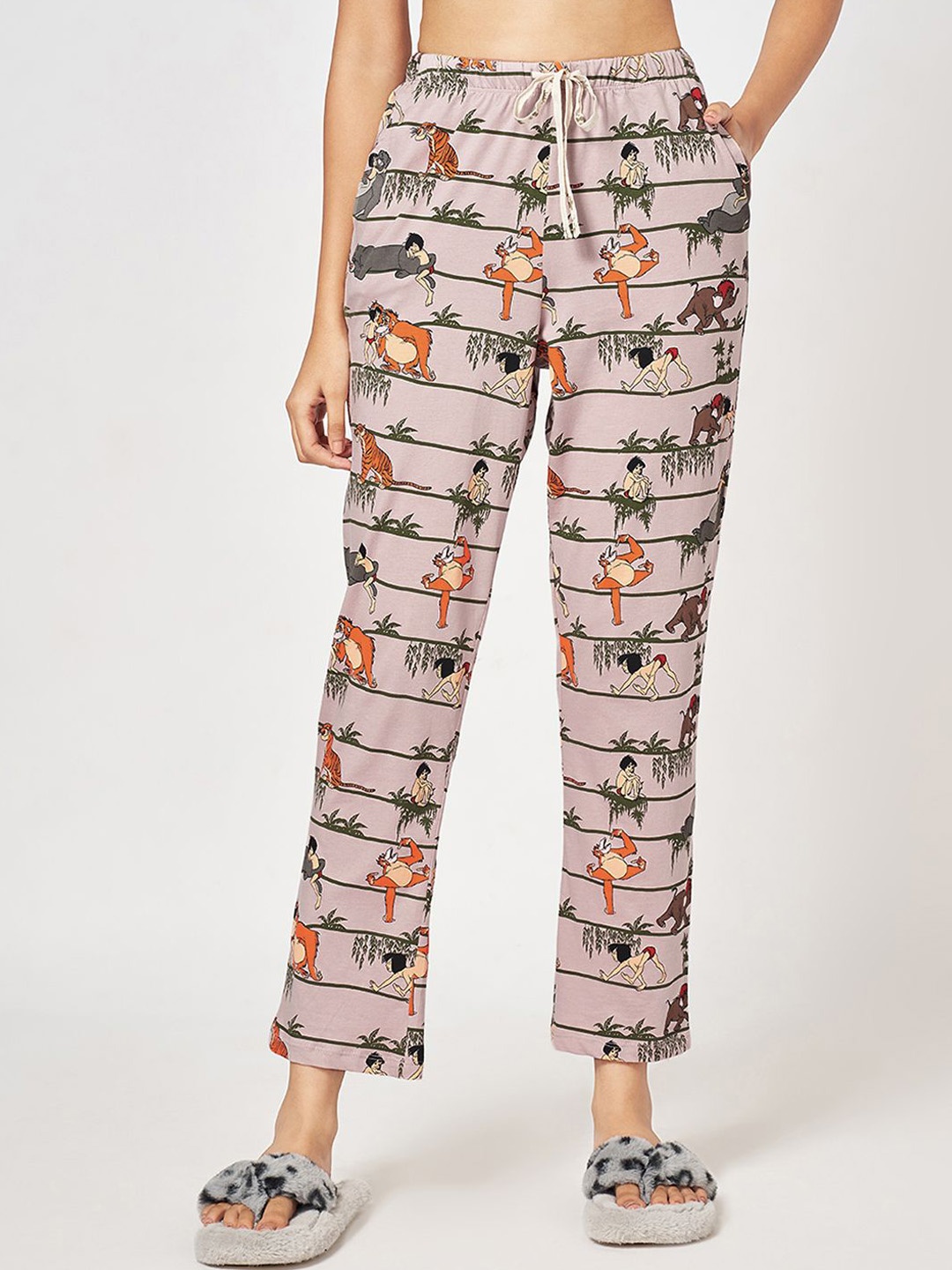 

Dreamz by Pantaloons Women Printed Lounge Pants, Mauve