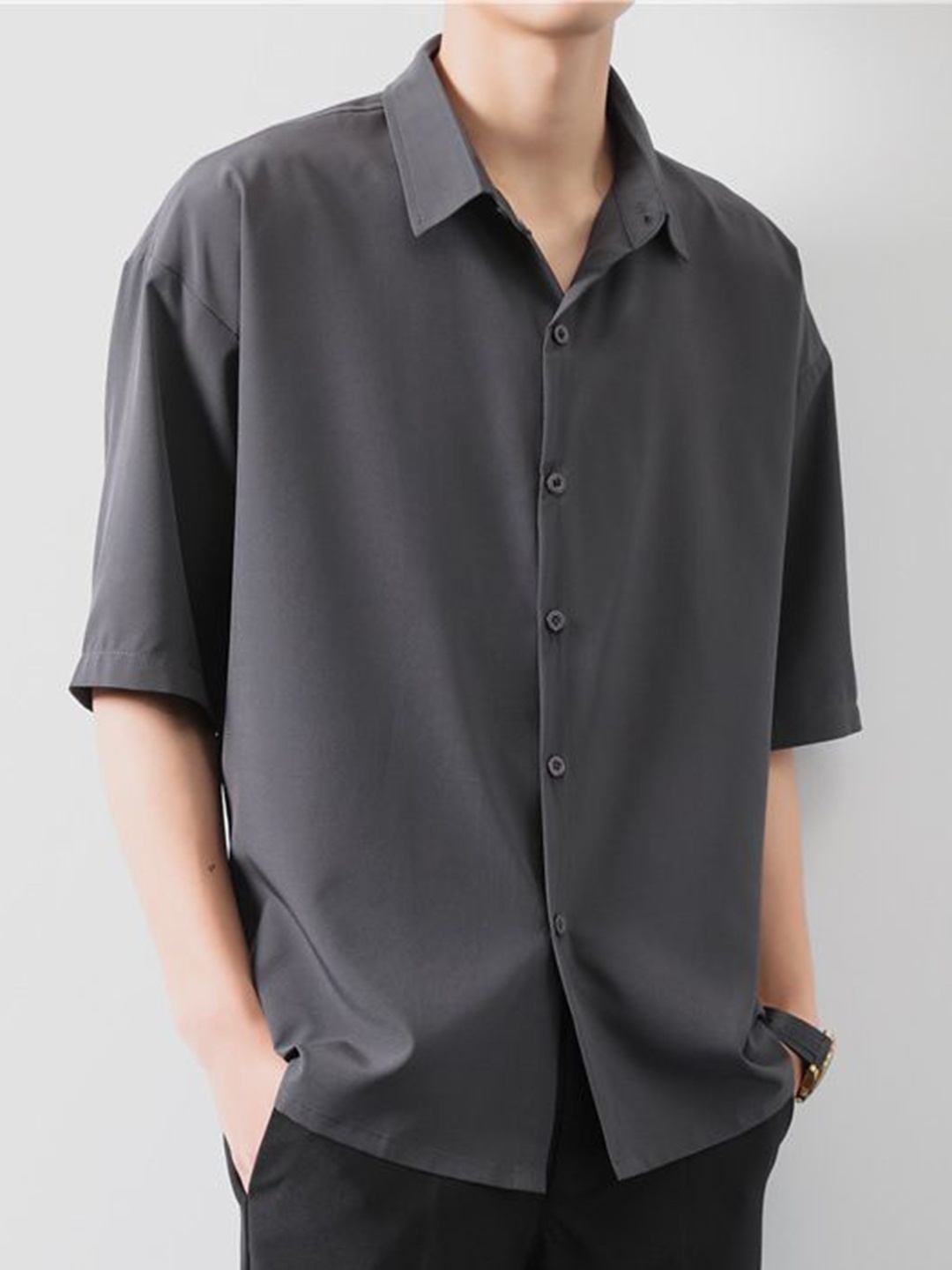 

StyleCast Men Opaque Formal Shirt, Charcoal