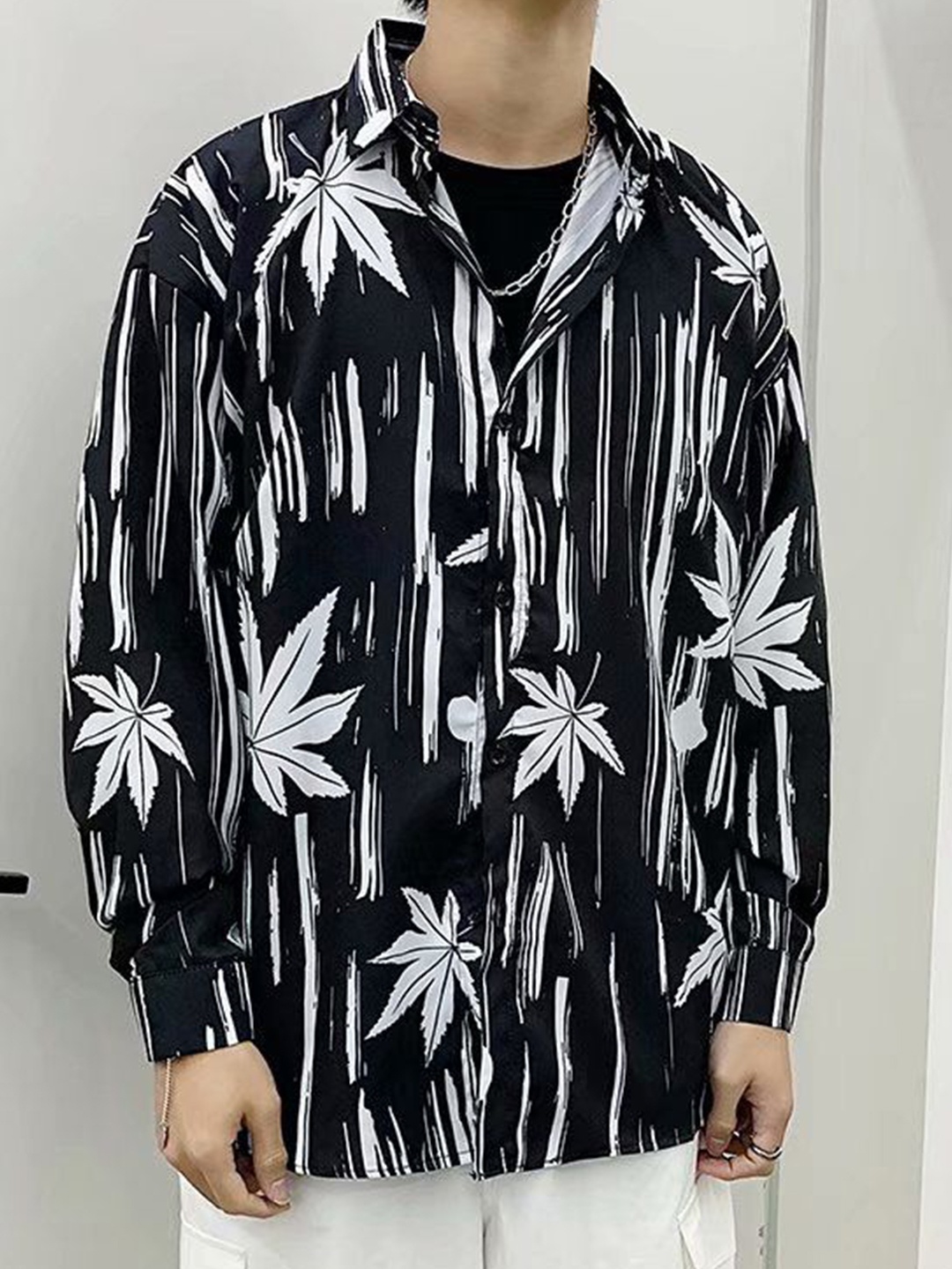 

StyleCast Men Opaque Printed Casual Shirt, Black