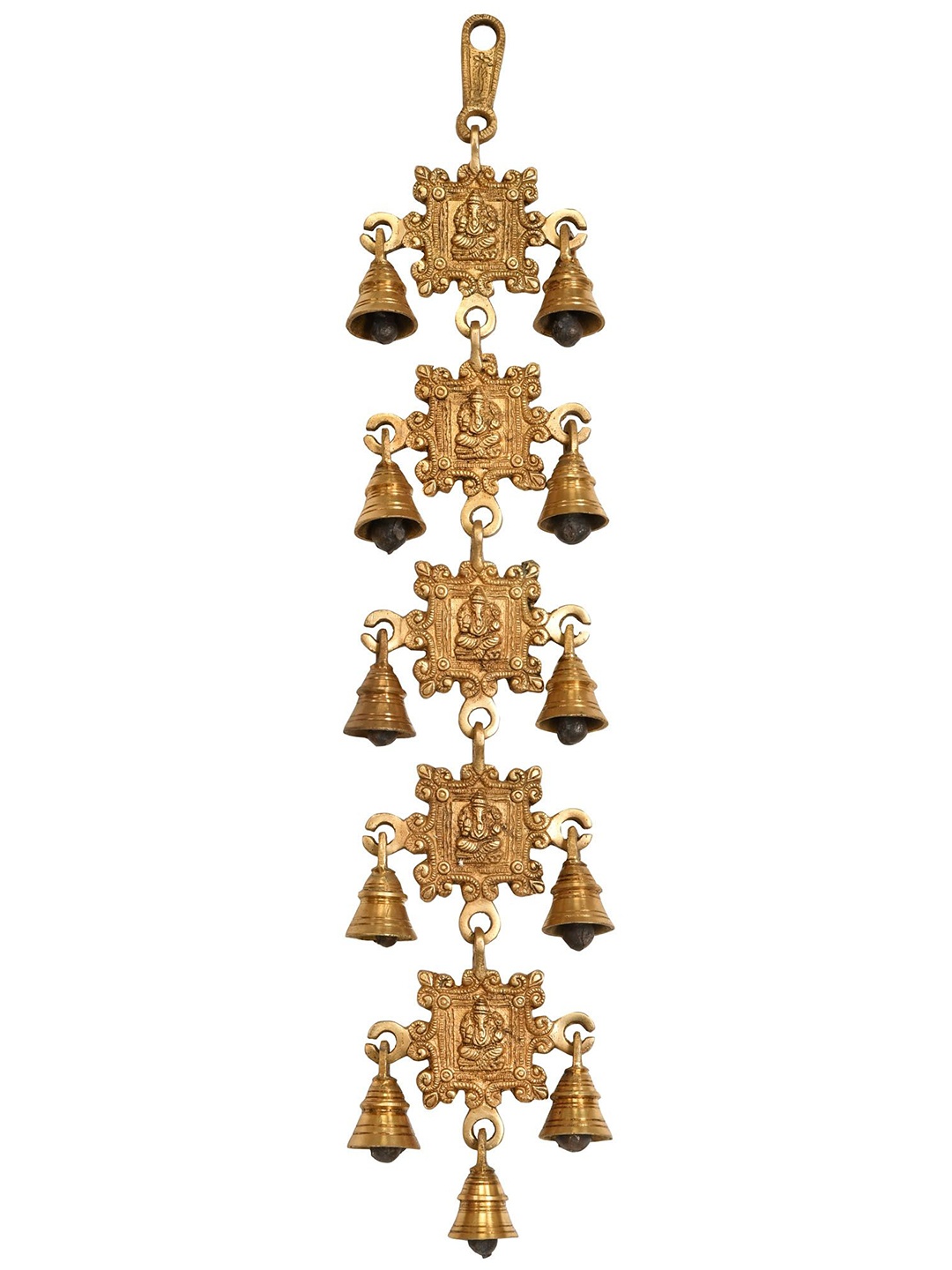 

Exotic India Lord Ganesha Brass Hanging Bells, Gold