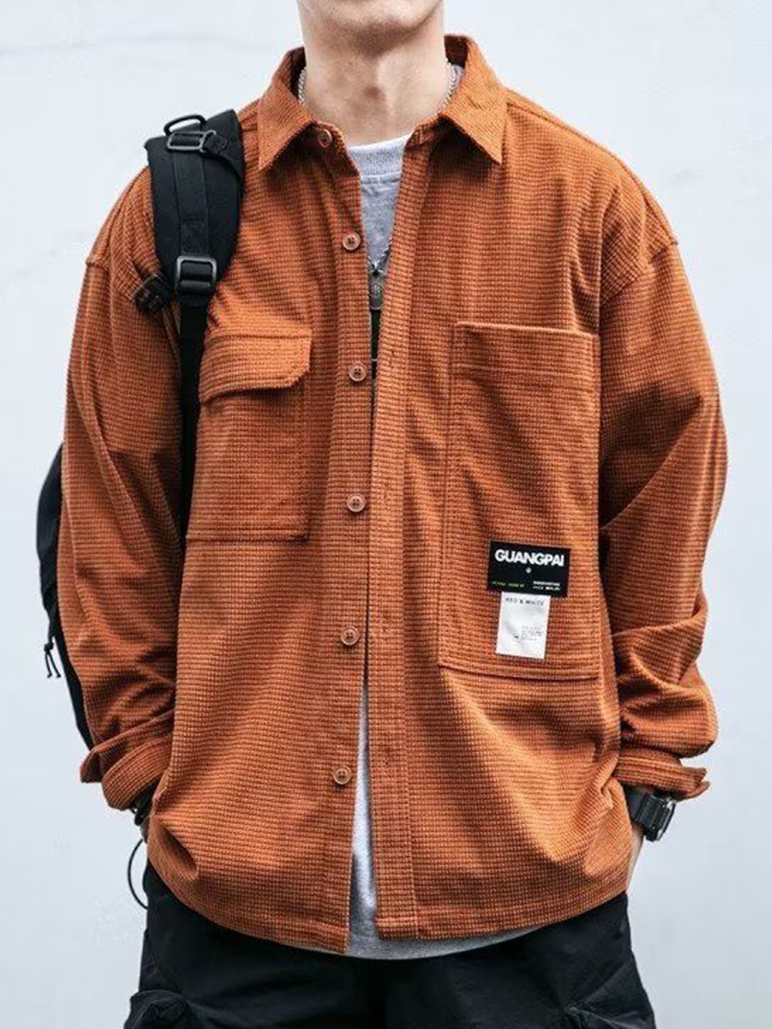 

StyleCast Men Opaque Casual Shirt, Rust