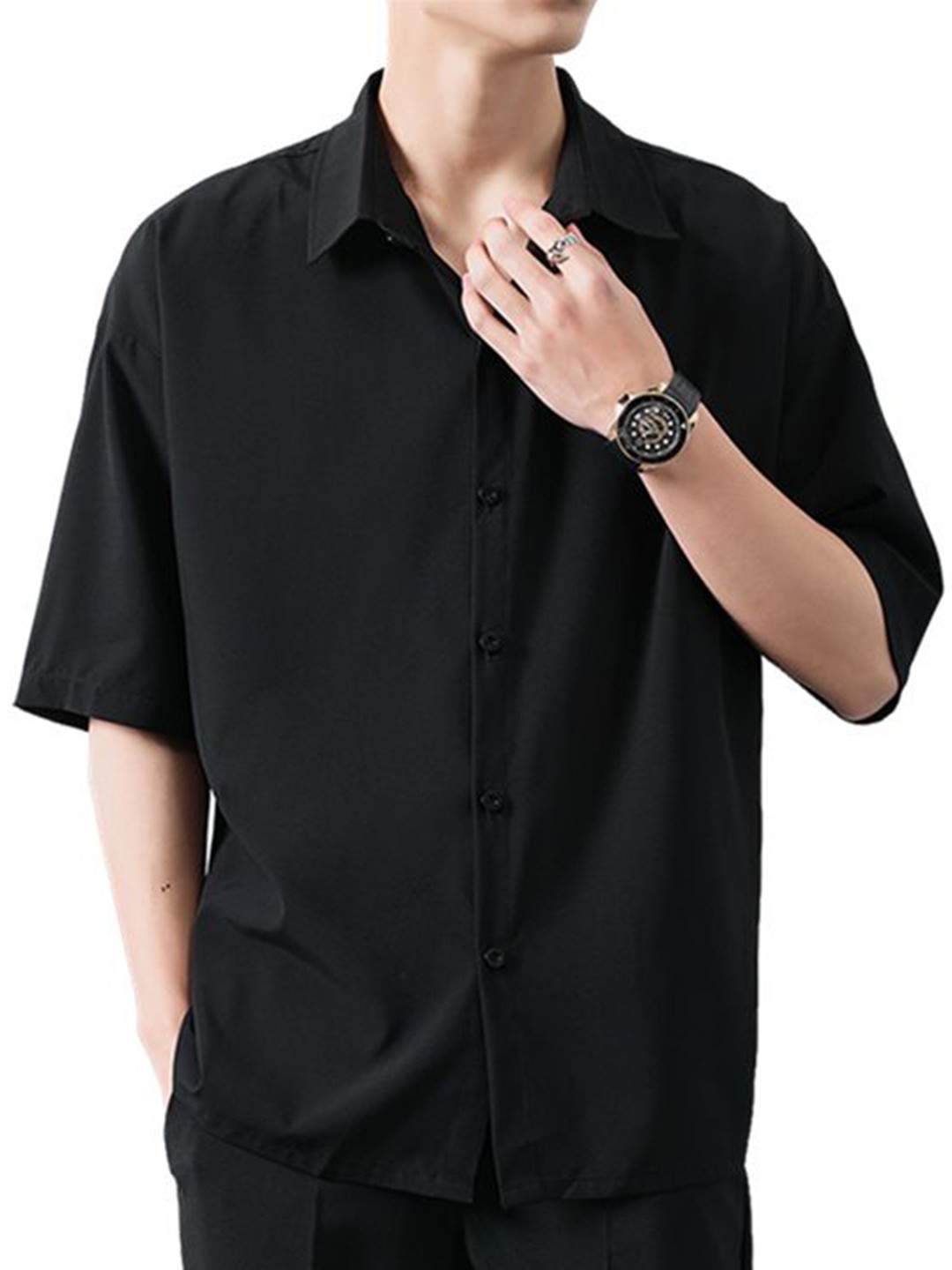 

StyleCast Men Opaque Formal Shirt, Black