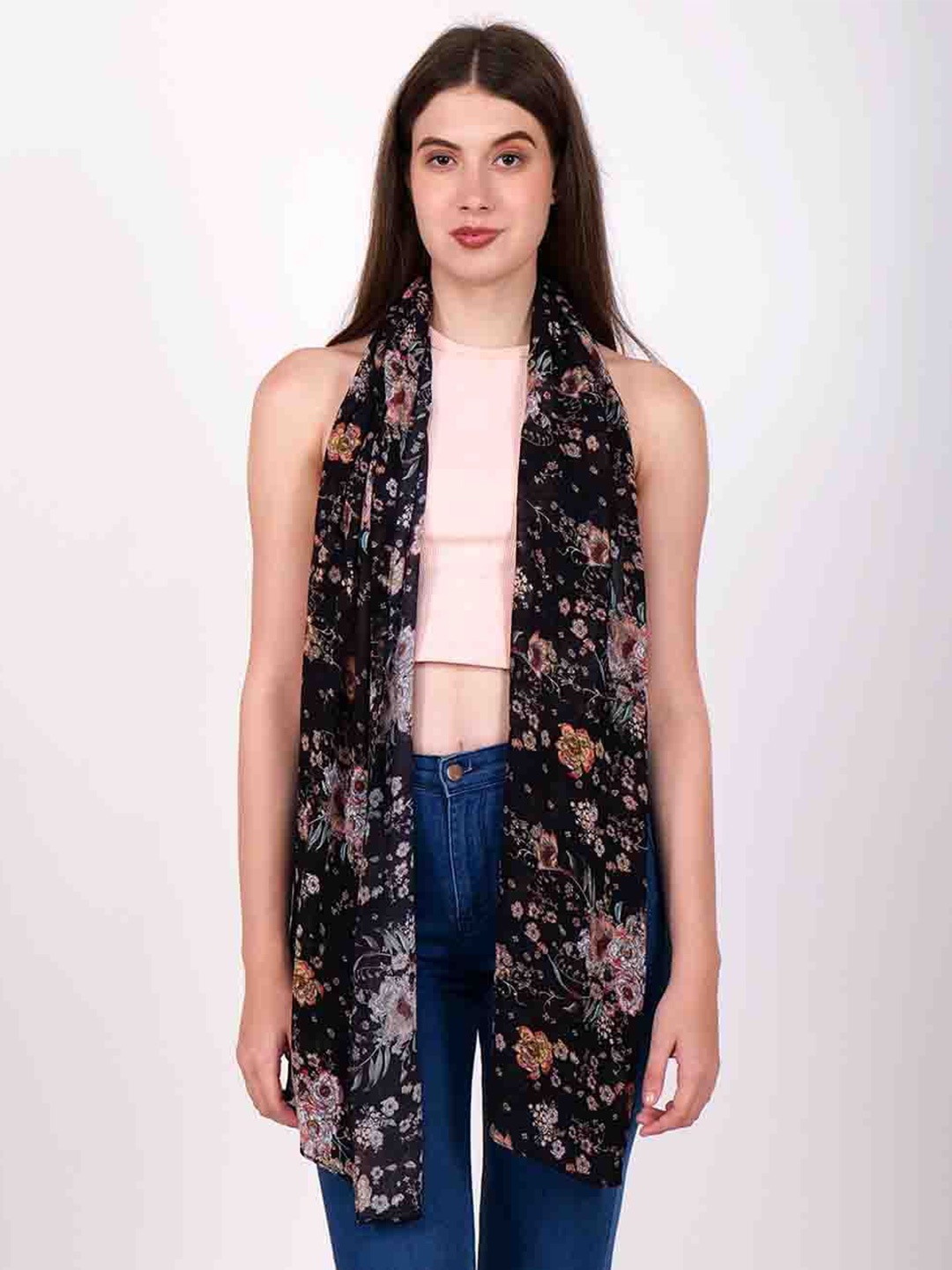 

DressBerry Women Printed Scarf, Black