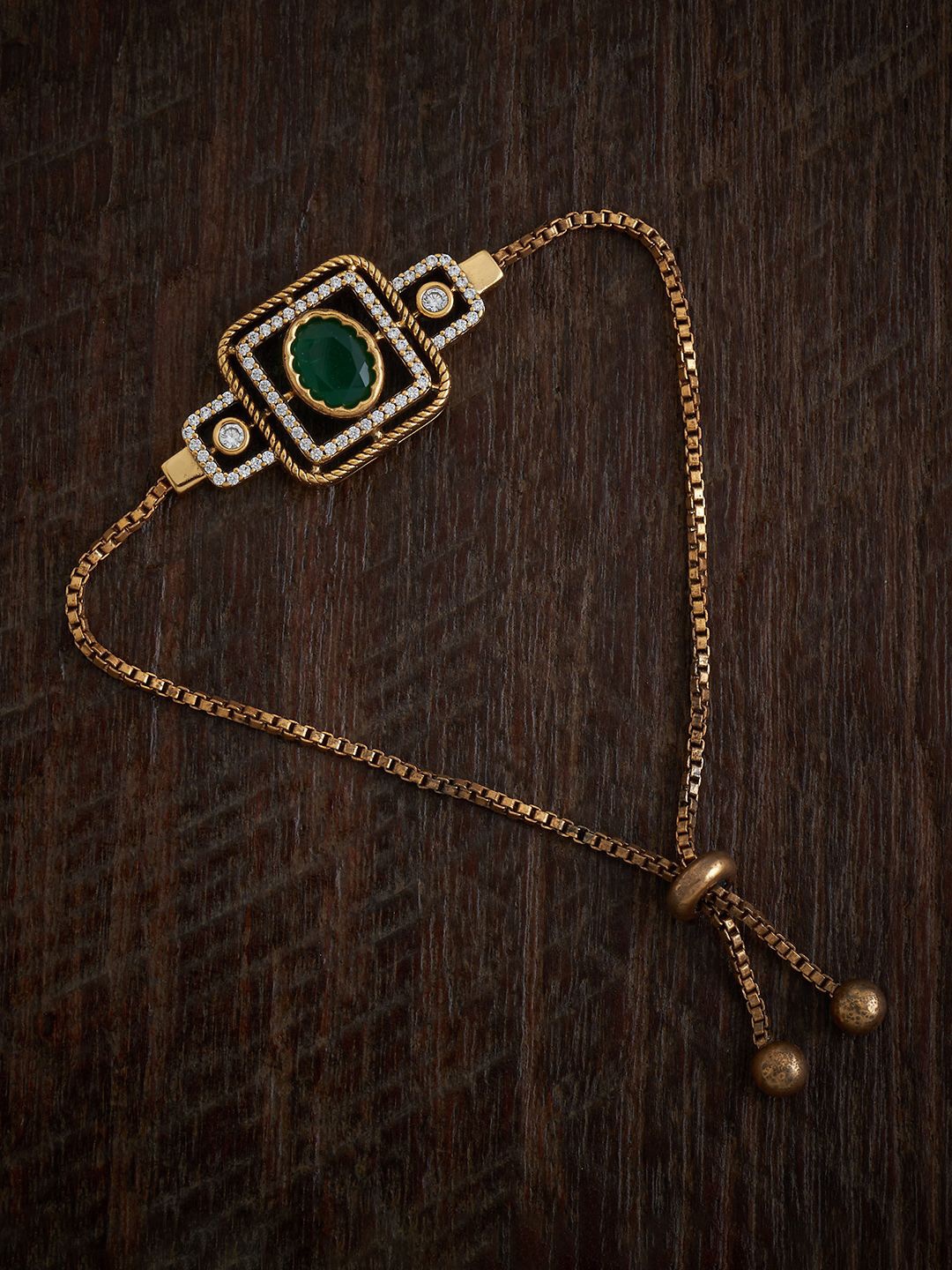 

Kushal's Fashion Jewellery Kundan Armlet Bracelet, Gold