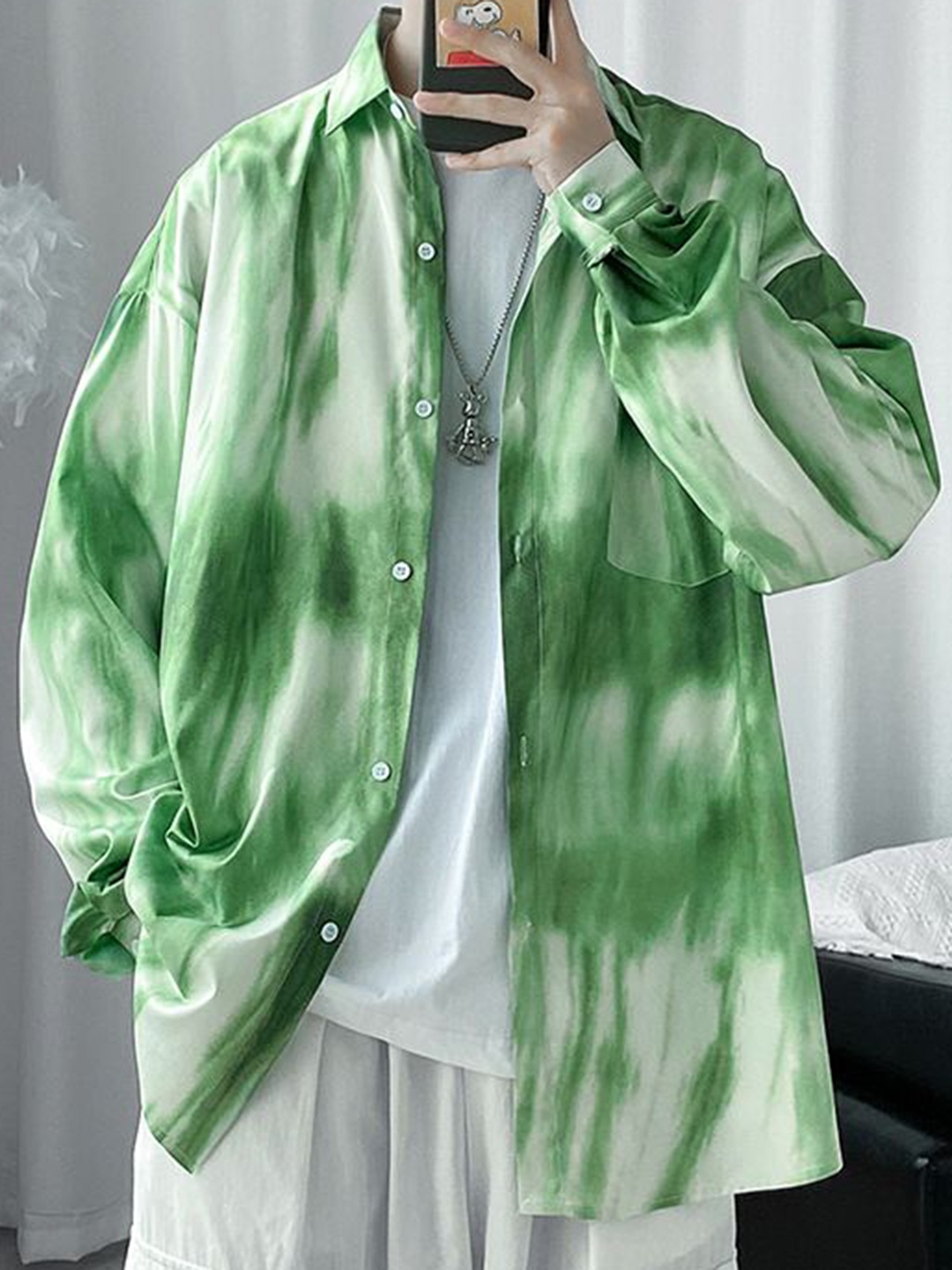 

StyleCast Men Opaque Striped Casual Shirt, Green
