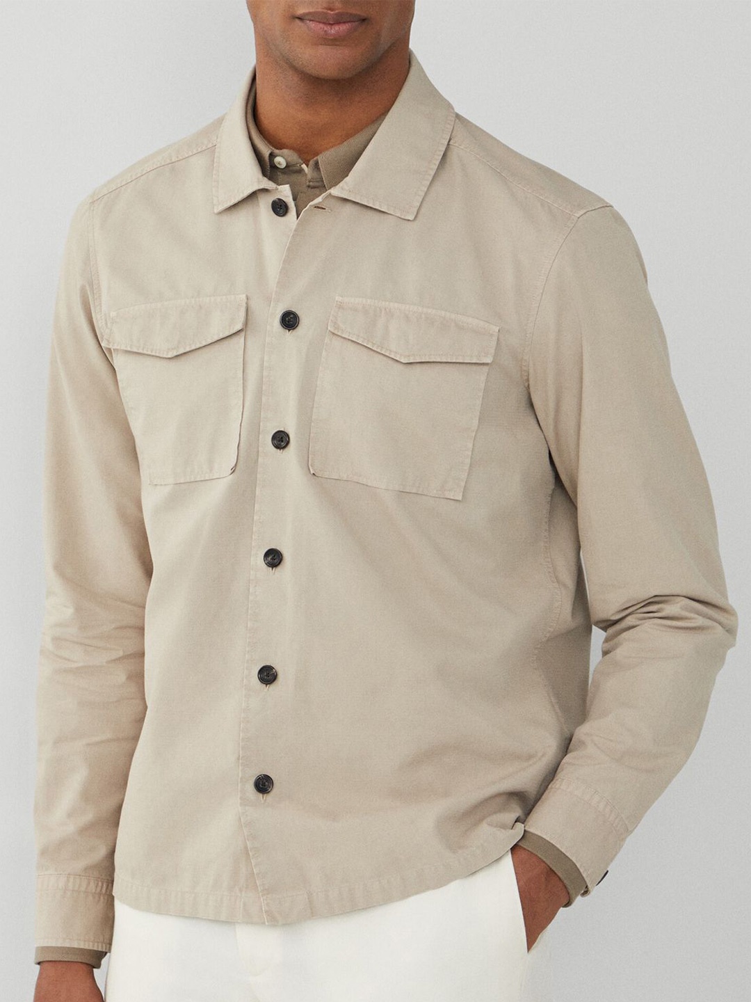 

HACKETT LONDON Men Slim Fit Opaque Casual Shirt, Beige
