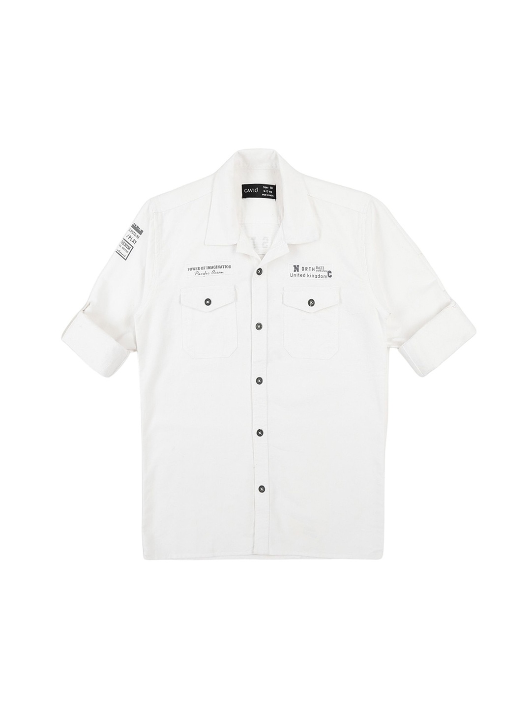 

CAVIO Boys Comfort Opaque Casual Shirt, White