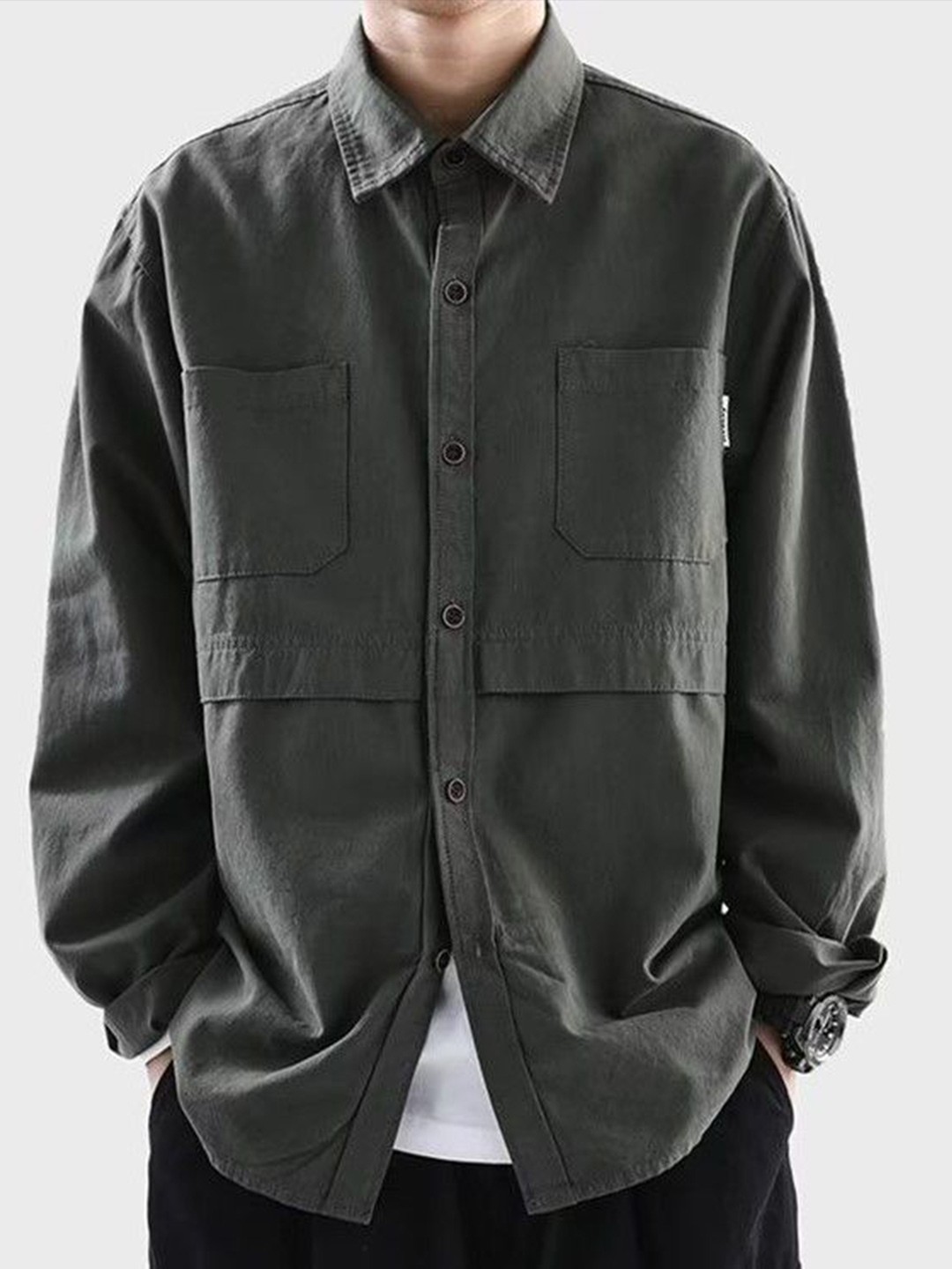 

StyleCast Men Opaque Casual Shirt, Charcoal