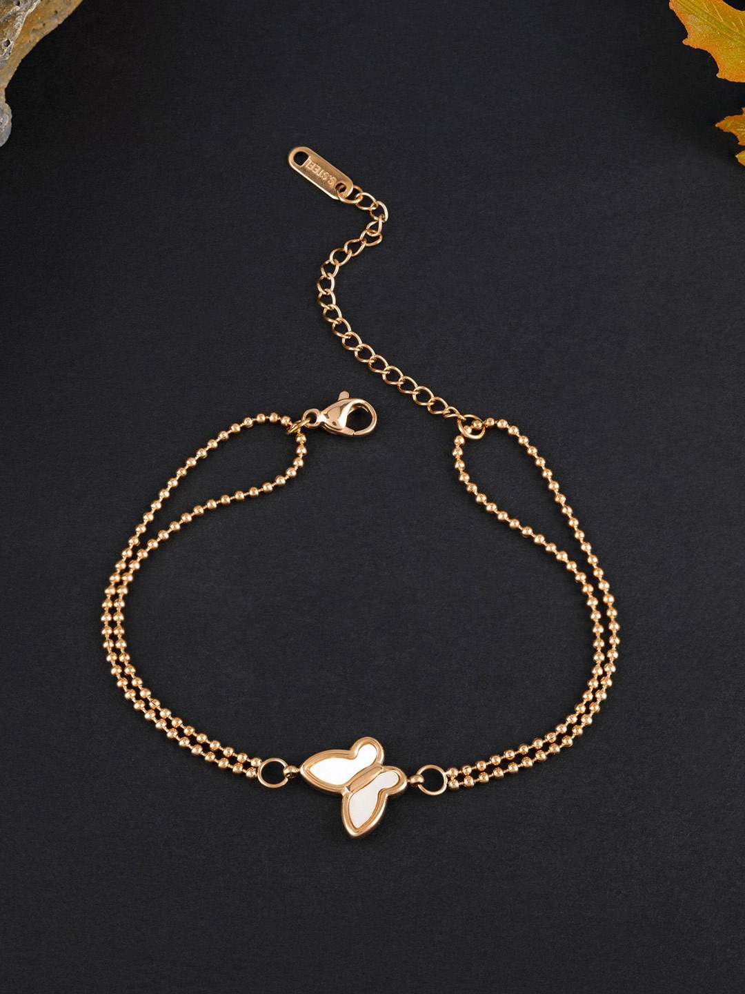 

E2O Women Gold-Plated Charm Bracelet, Rose gold