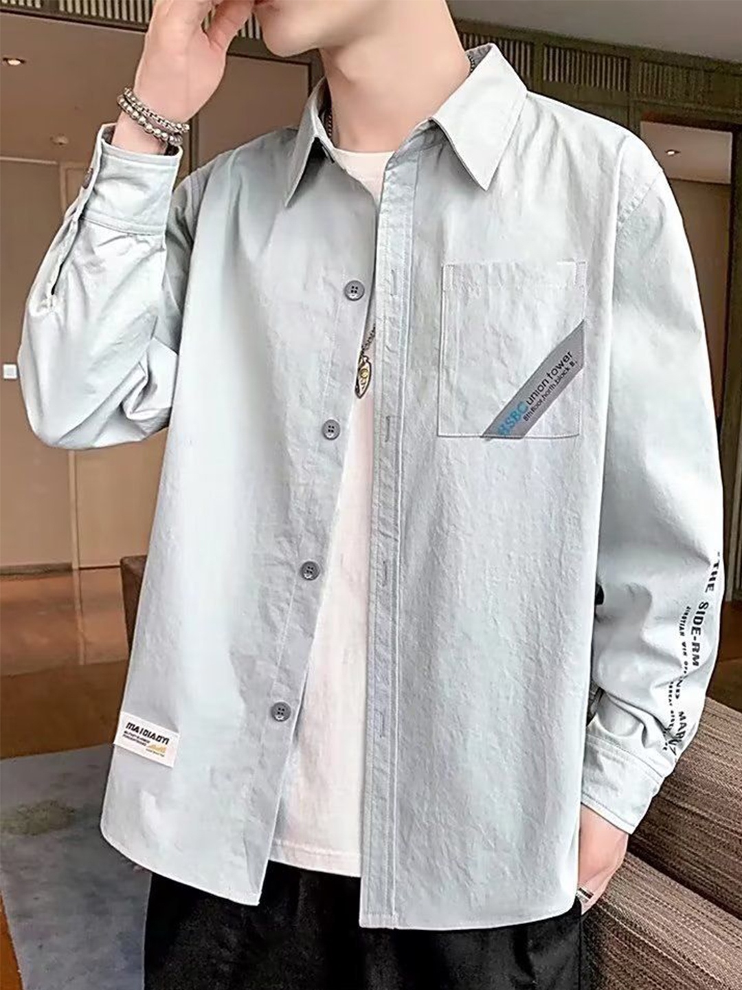 

StyleCast Men Opaque Casual Shirt, Grey