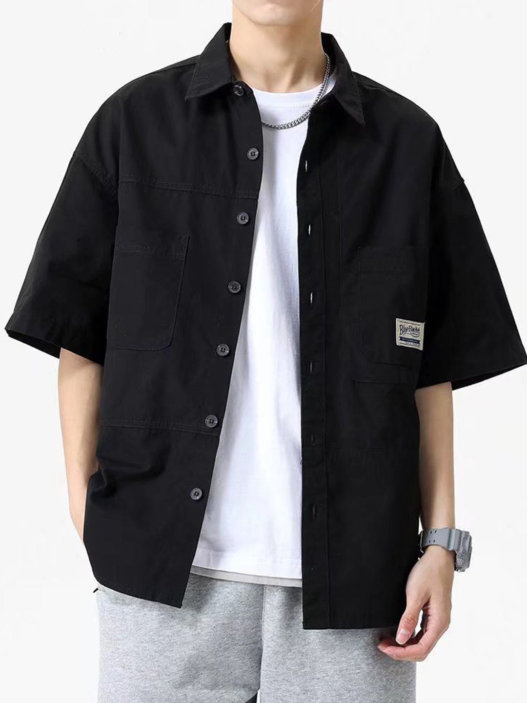 

StyleCast Men Opaque Casual Shirt, Black