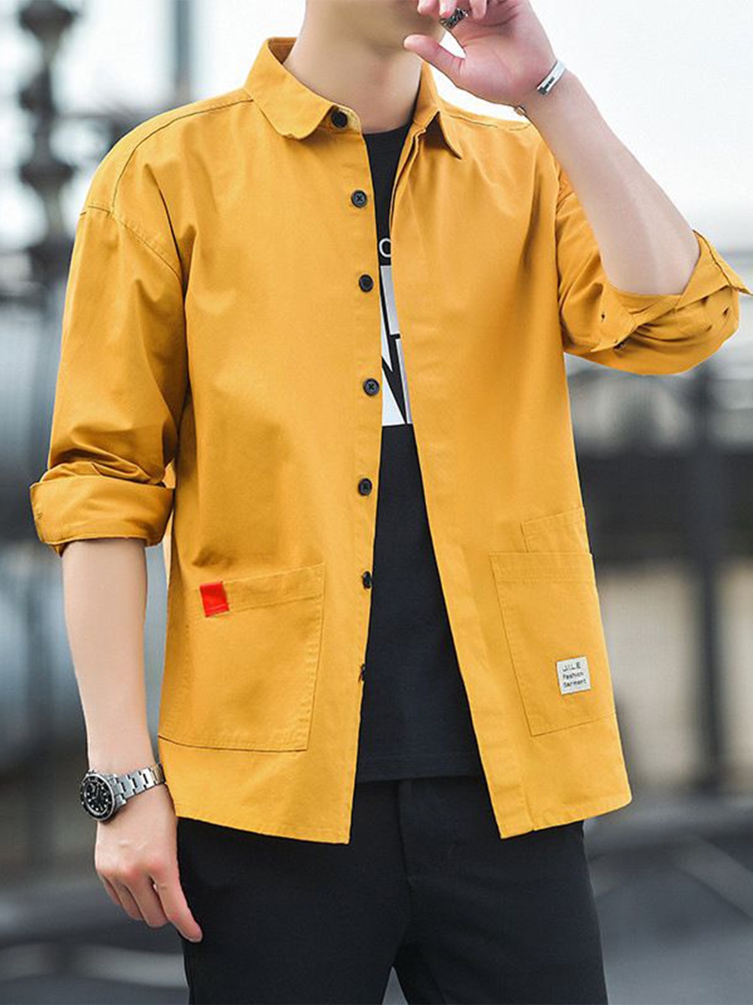

StyleCast Men Opaque Printed Casual Shirt, Yellow