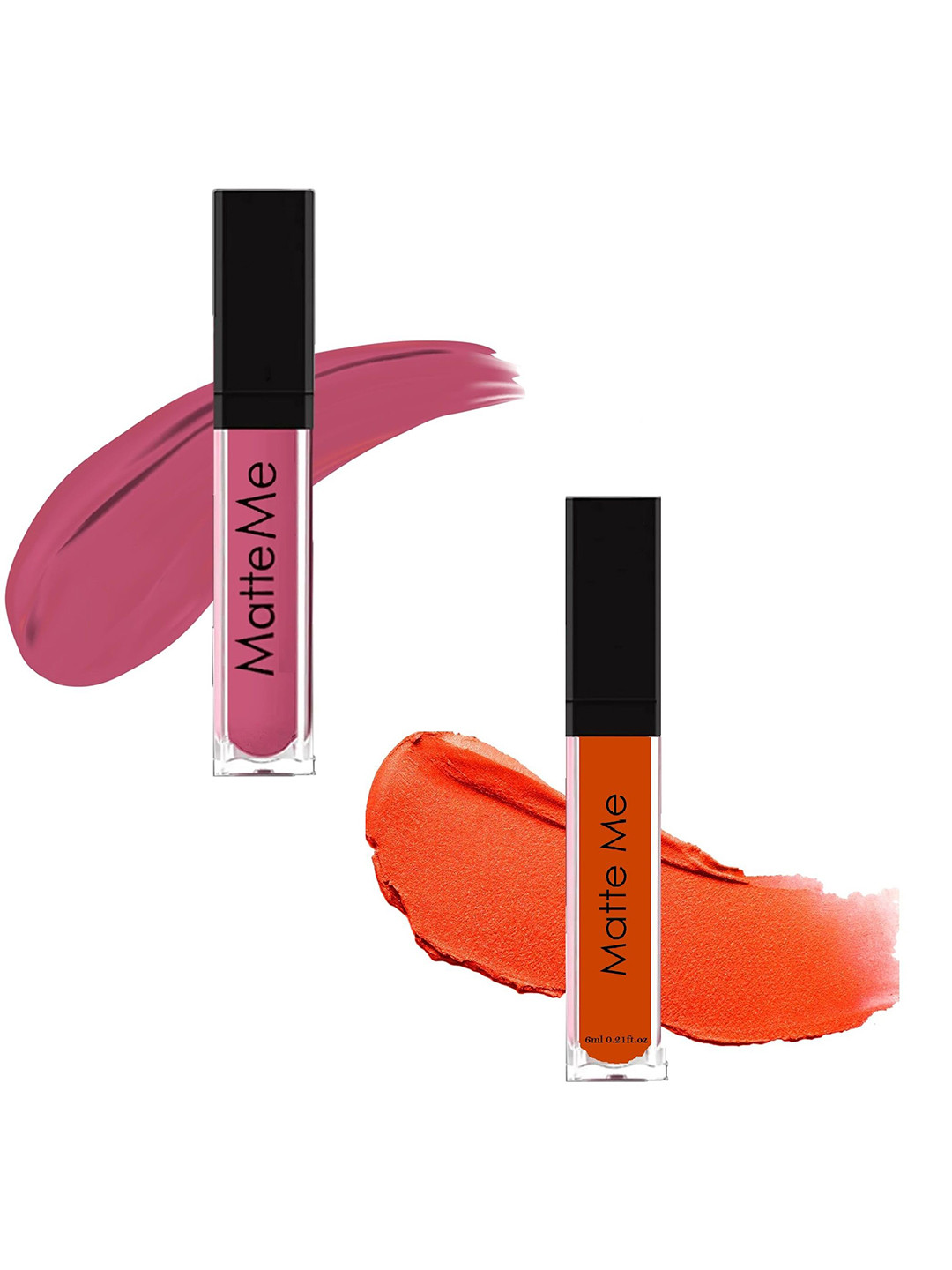 

FAVON Set of 2 Matte Me Waterproof Liquid Lipstick 6 ml each - Nude Pink & Orange