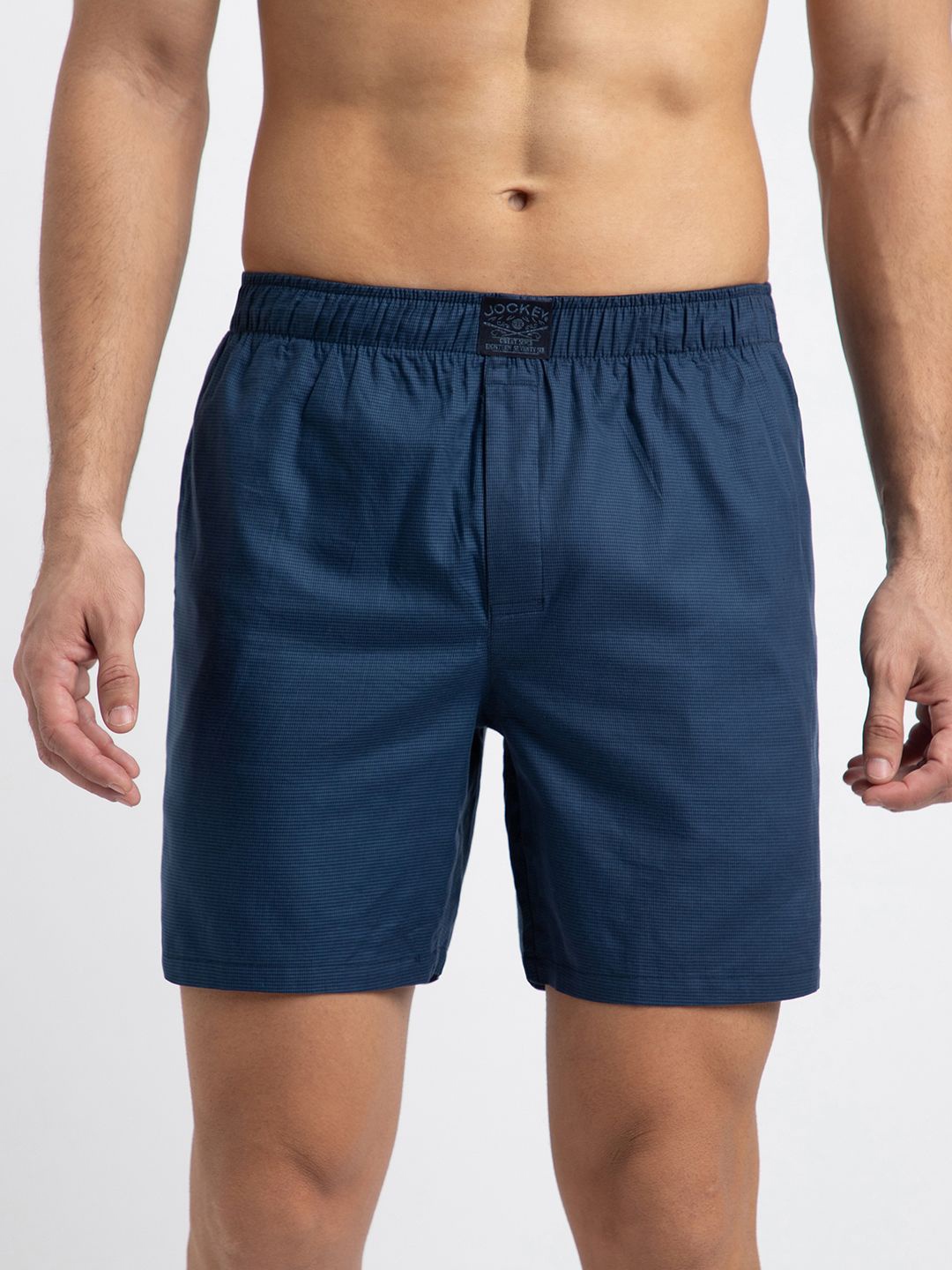 

Jockey Tencel Lyocell Cotton Boxer Shorts with Side Pockets-HG18, Blue