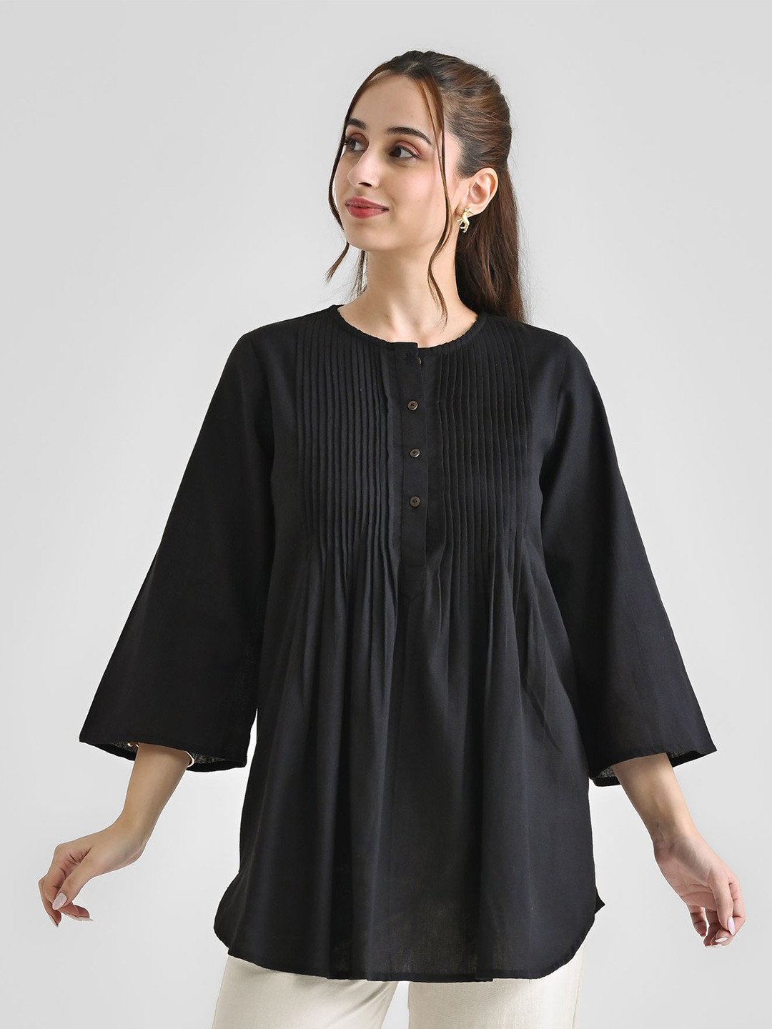 

Rustorange Pure Cotton Kurti, Black