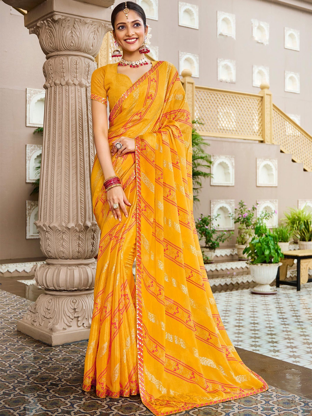 

Laxmipati Ethnic Designer Saree, Yellow