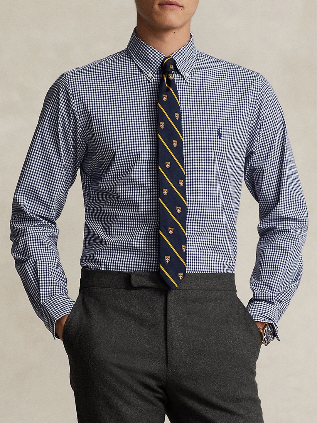 

Polo Ralph Lauren Men Checked Slim-Fit Shirts, Navy blue