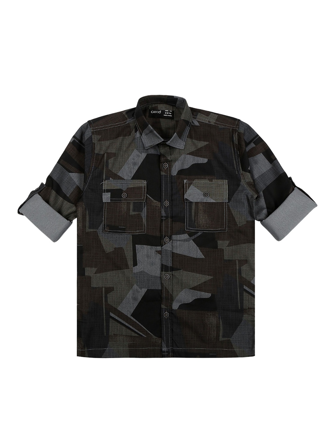 

CAVIO Boys Comfort Opaque Printed Casual Shirt, Grey