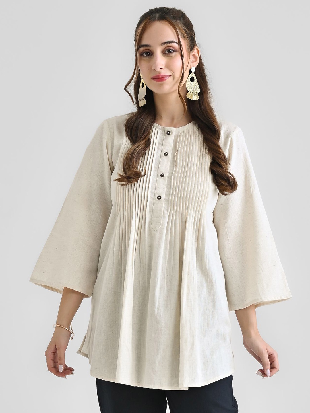 

Rustorange Pure Cotton Kurti, Off white
