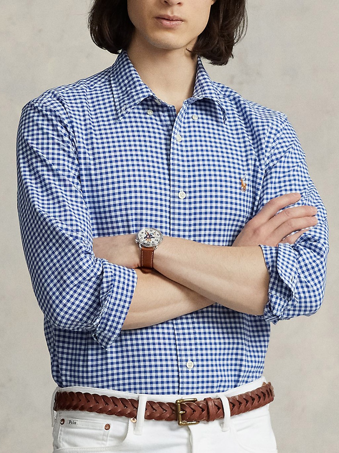 

Polo Ralph Lauren Checked Cotton Custom Fit Oxford Shirt, Blue