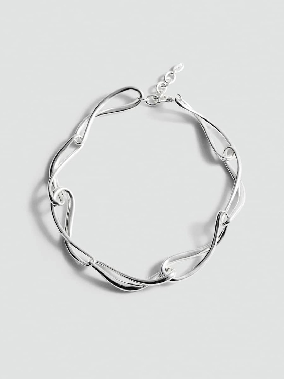 

MANGO Asymmetrical Link Necklace, Silver