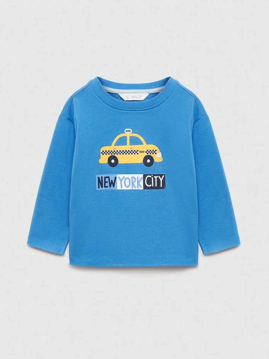 

Mango Kids Boys Pure Cotton Graphic Printed T-shirt, Blue