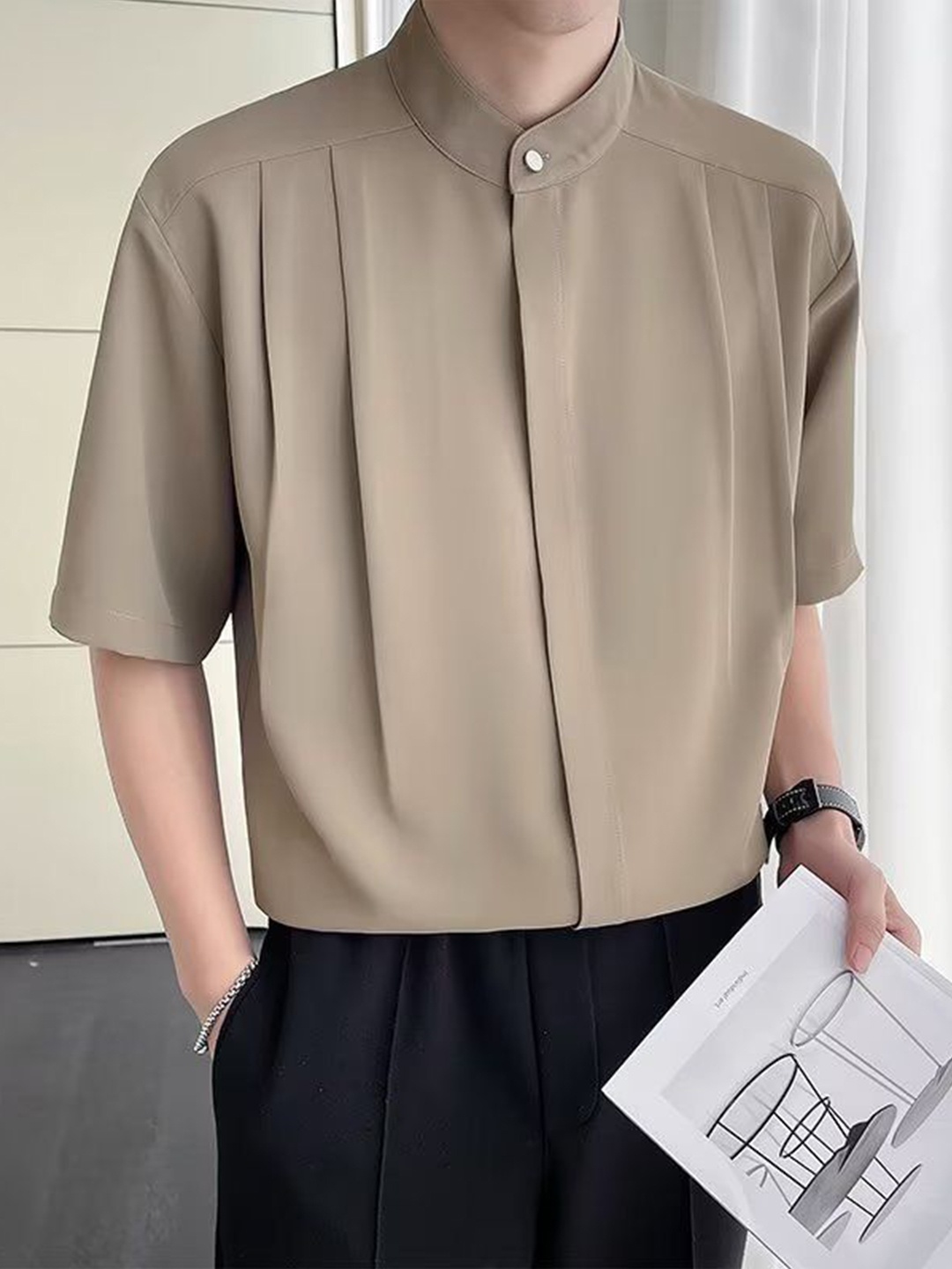 

StyleCast Men Opaque Party Shirt, Brown