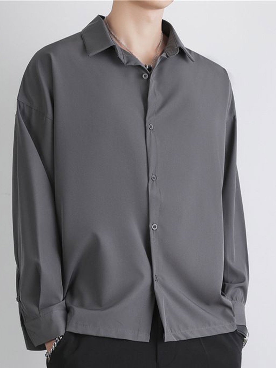 

StyleCast Men Opaque Formal Shirt, Charcoal