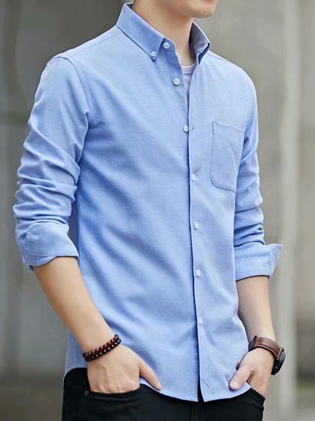 

StyleCast Men Slim Fit Opaque Casual Shirt, Blue