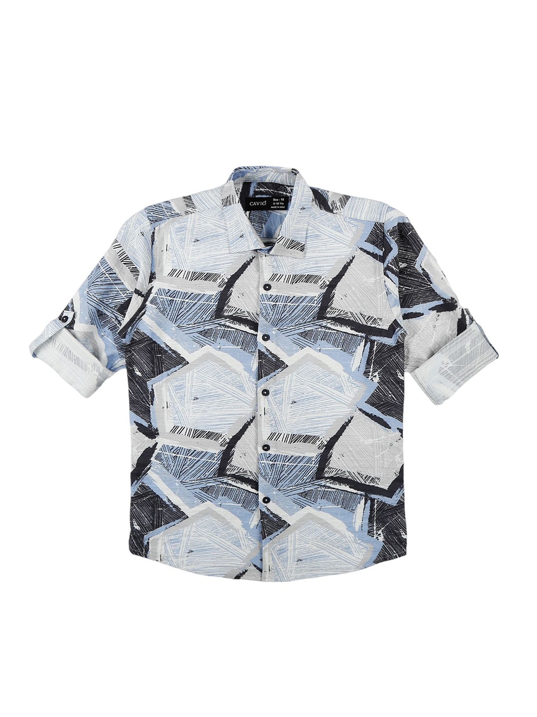 

CAVIO Boys Comfort Opaque Printed Casual Shirt, Blue