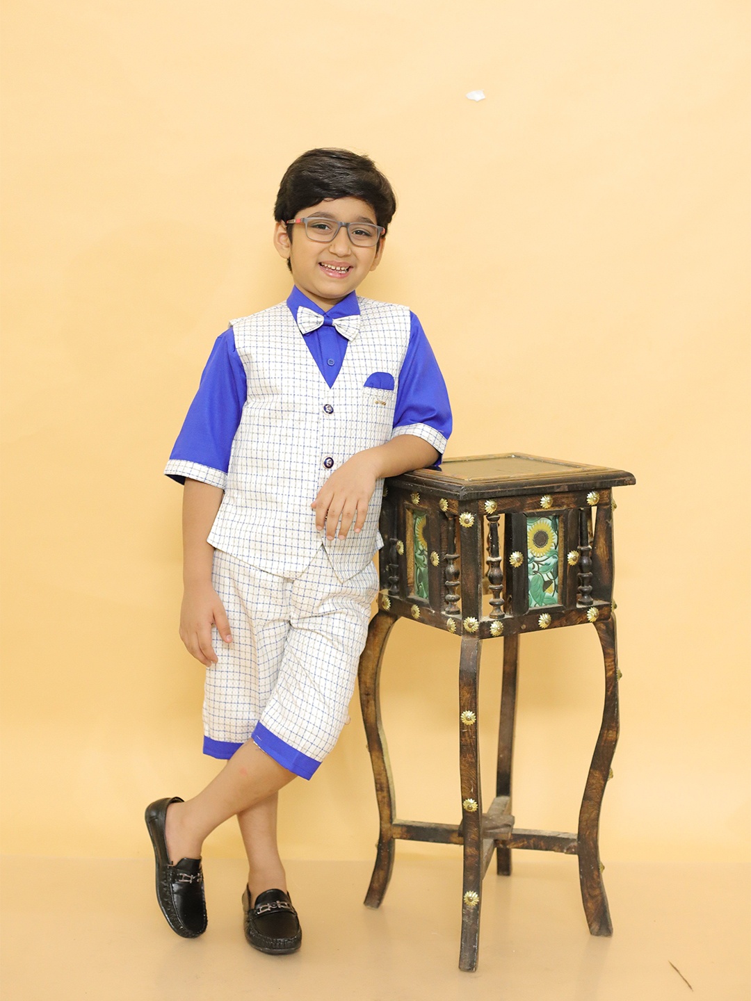 

ALLES MARCHE Boys Shirt with Shorts & Waistcoat, Blue