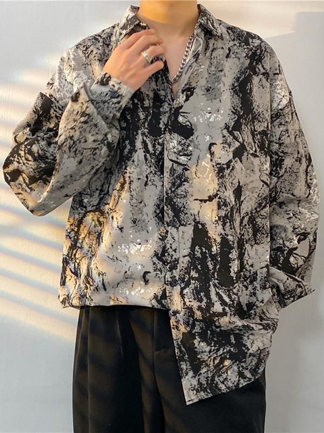 

StyleCast Men Opaque Printed Casual Shirt, Grey