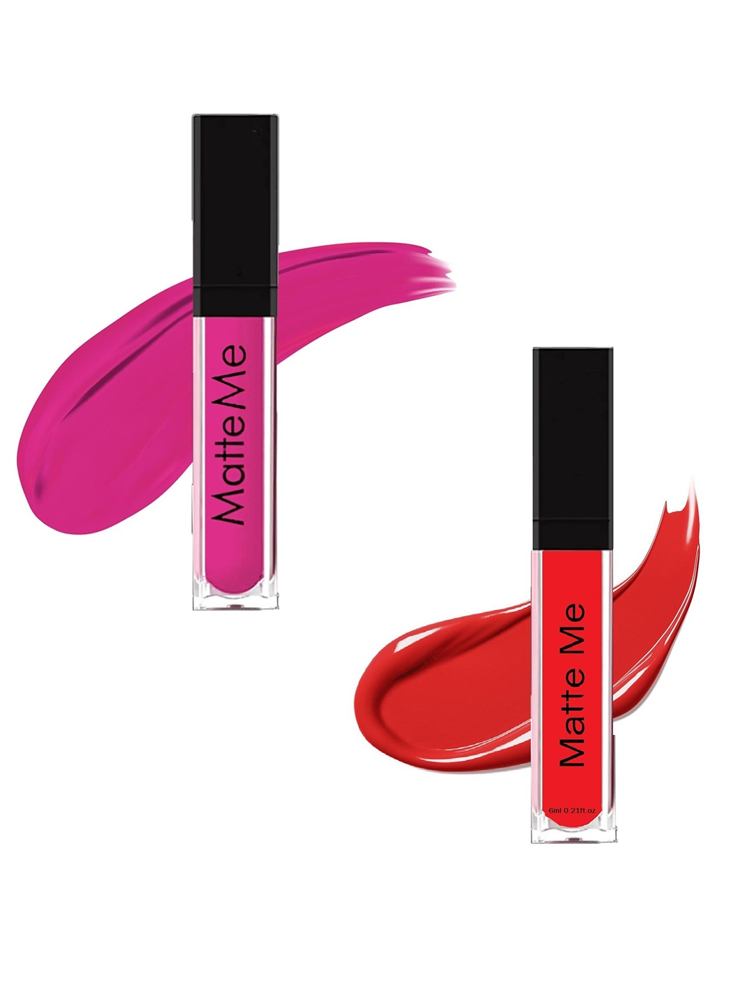 

FAVON Set of 2 Matte Me Waterproof Liquid Lipstick 6 ml each - Dark Pink & Red