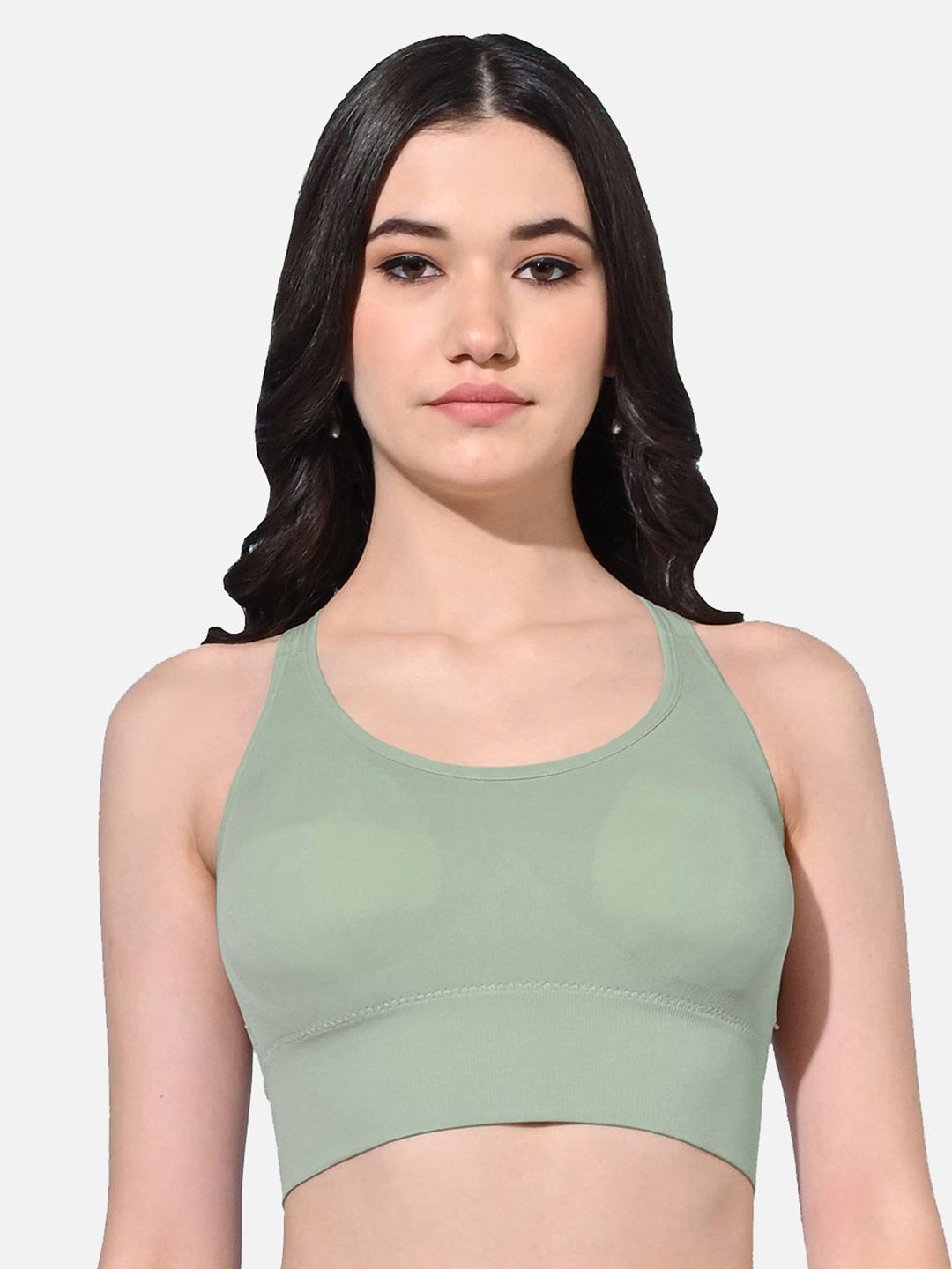 

FIMS Women's Full Coverage Solid Sports Bra, Green