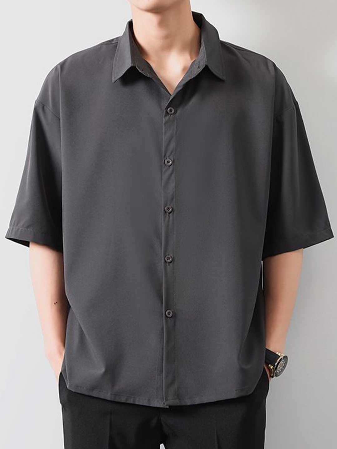 

StyleCast Men Opaque Formal Shirt, Charcoal