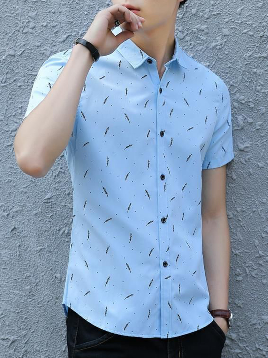 

StyleCast Men Slim Fit Opaque Printed Casual Shirt, Blue
