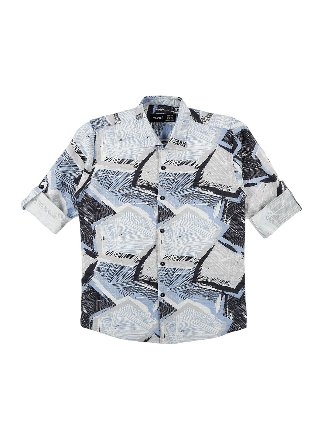 

CAVIO Boys Comfort Opaque Printed Casual Shirt, Blue